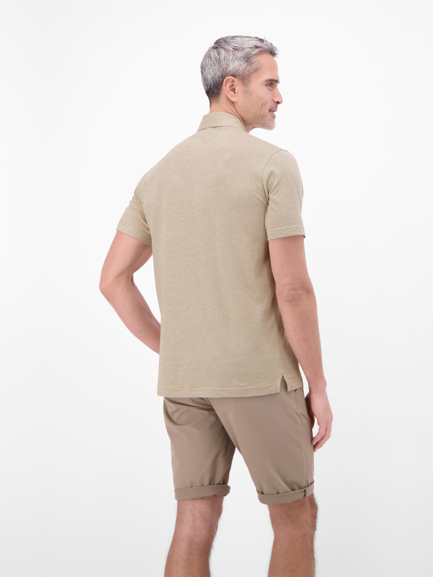 LERROS Poloshirt »Poloshirt aus Baumwoll-Leinen-Mix in moderner 2-Tone-Optik«