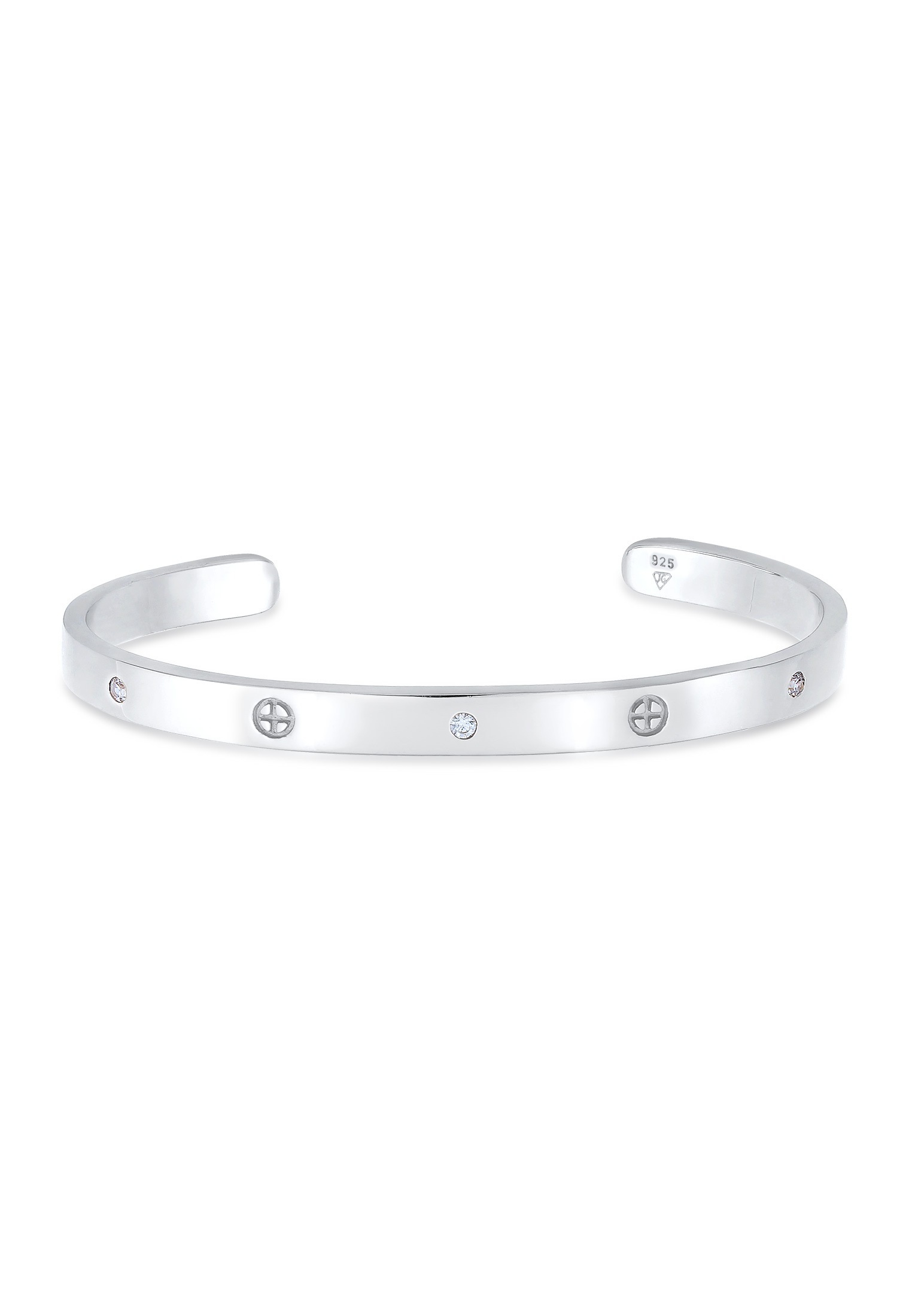 Armreif »Geo Bangle Kreuz Minimal Zirkonia 925 Silber«