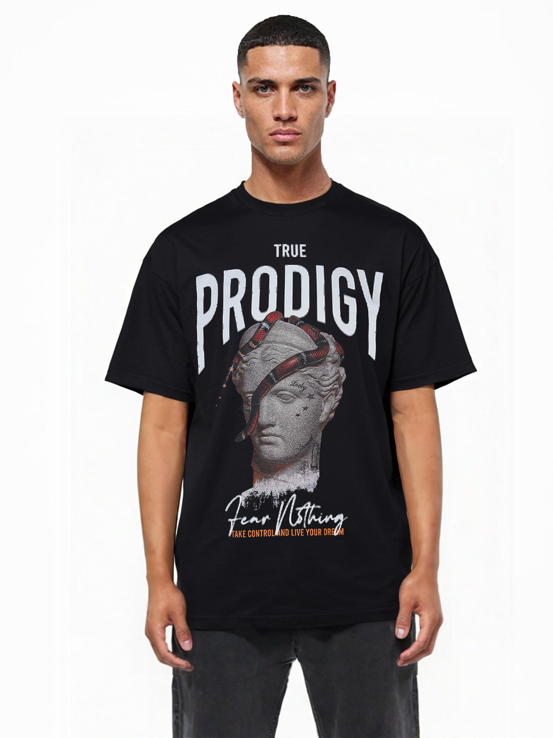 trueprodigy Oversize-Shirt "Jamie Logo Print Oversized Rundhals"