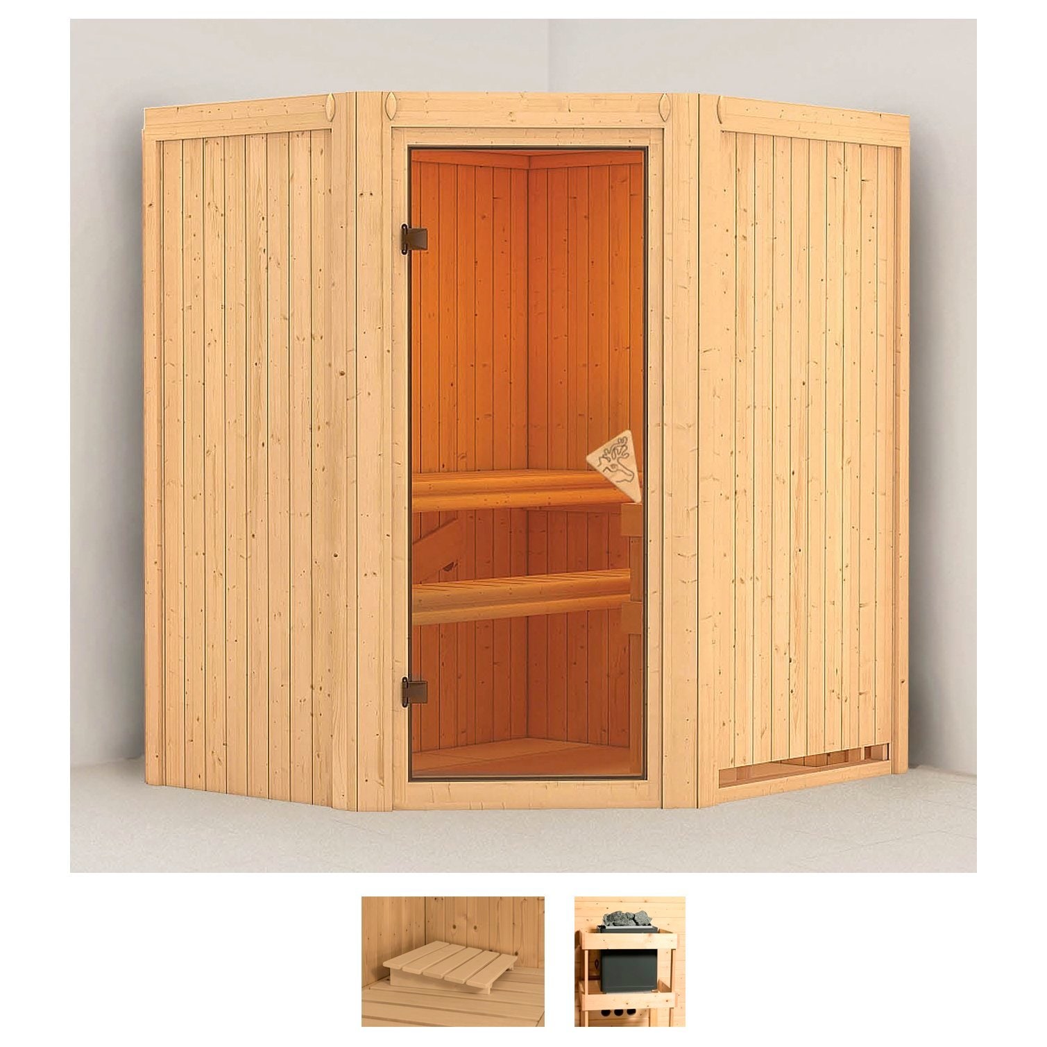 Karibu Sauna "Tomke" Set, ohne Ofen