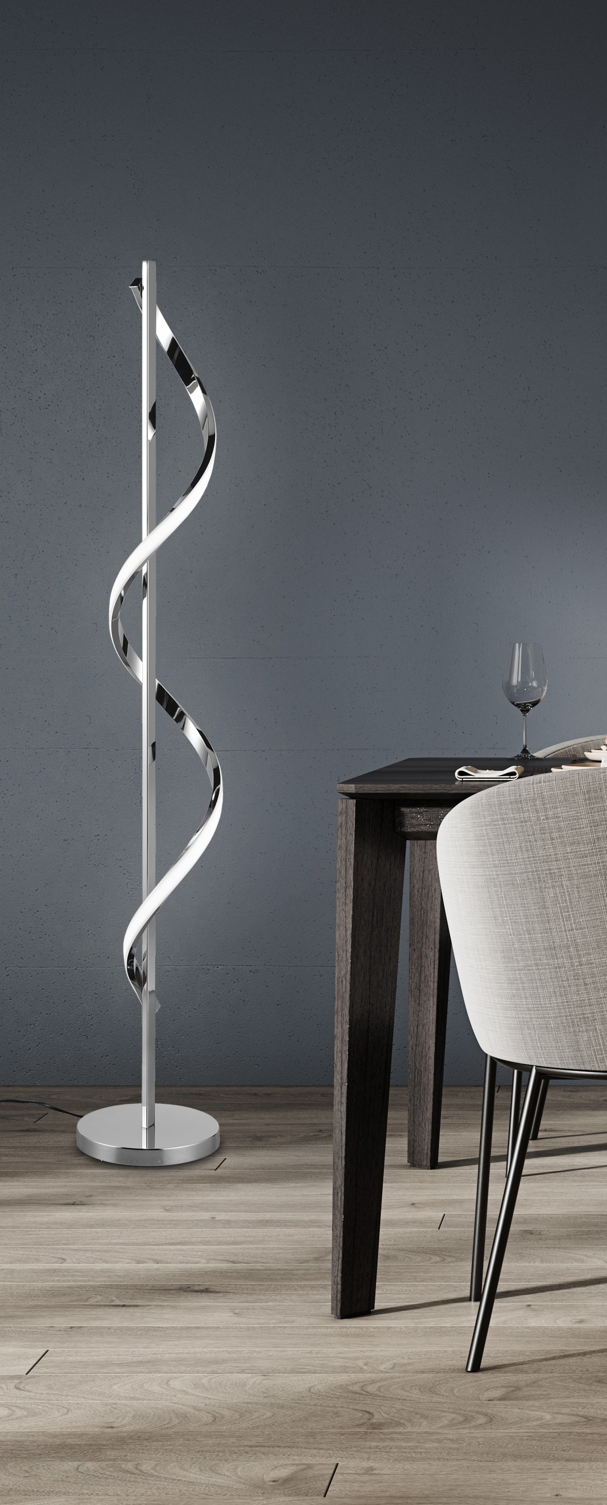REALITY Leuchten LED Stehlampe »ISABEL, Stehlampe mit Fußschalter, 21,5W LED kaltweiß 4000K 2600 Lumen«, 1 flammig, Leuchtmittel LED-Board | LED fest integriert, Stehleuchte stufenlos dimmbar, Höhe 120cm Ø 20cm, Memory Funktion