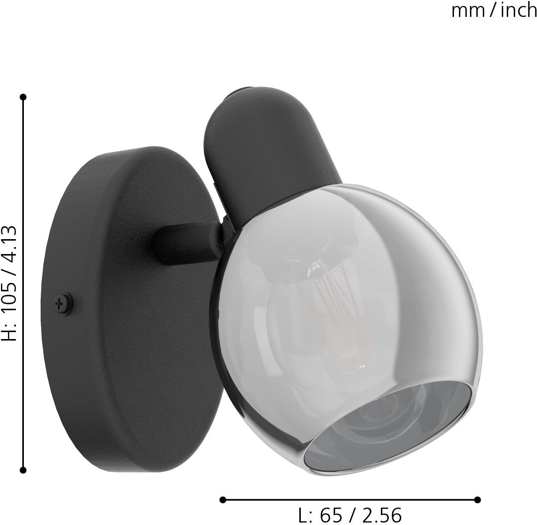 EGLO Deckenspot »POLLICA Deckenstrahler, Stahl, Glas, E14, IP20, Wohnzimmerlampe, Lampe«, 1 flammig, Leuchtmittel E14 | Leuchtmittel wechselbar-ohne Leuchtmittel, Spot für Wohnzimmer, Flur oder Schlafzimmer
