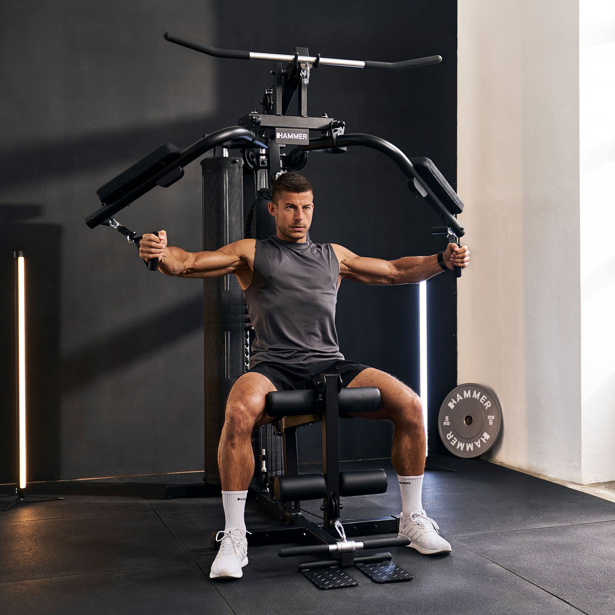 Finnlo by Hammer Kraftstation »Autark 600« 16 Gewichtsblöcke Butterflystange, Latzug, Ruderfunktion und mehr,  max. Benutzergewicht 120 kg, max. Trainingsgewicht 80 kg