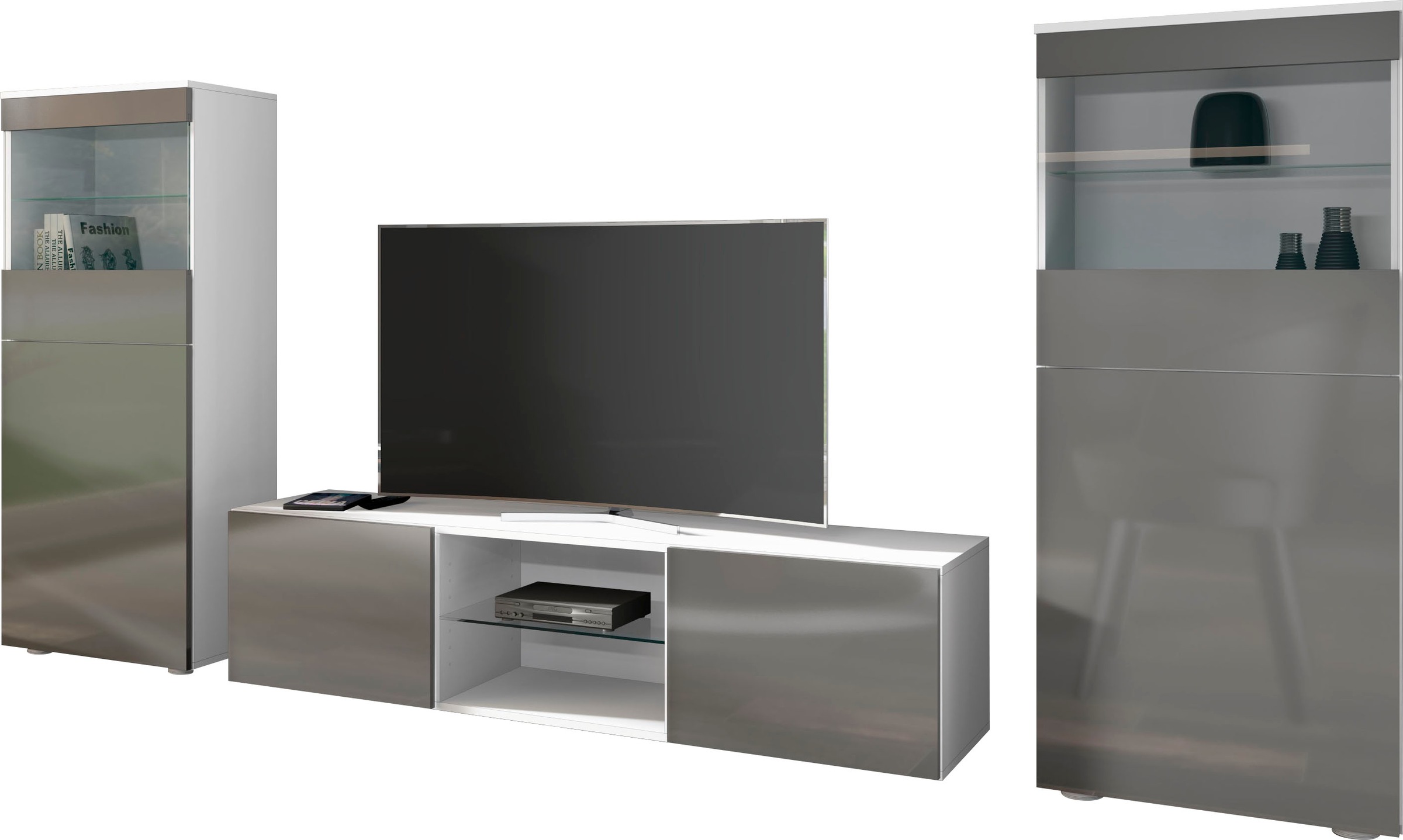 borchardt Möbel Wohnwand "Scala, Mediawand 3-teilig mit 2 Vitrinen und Lowb günstig online kaufen