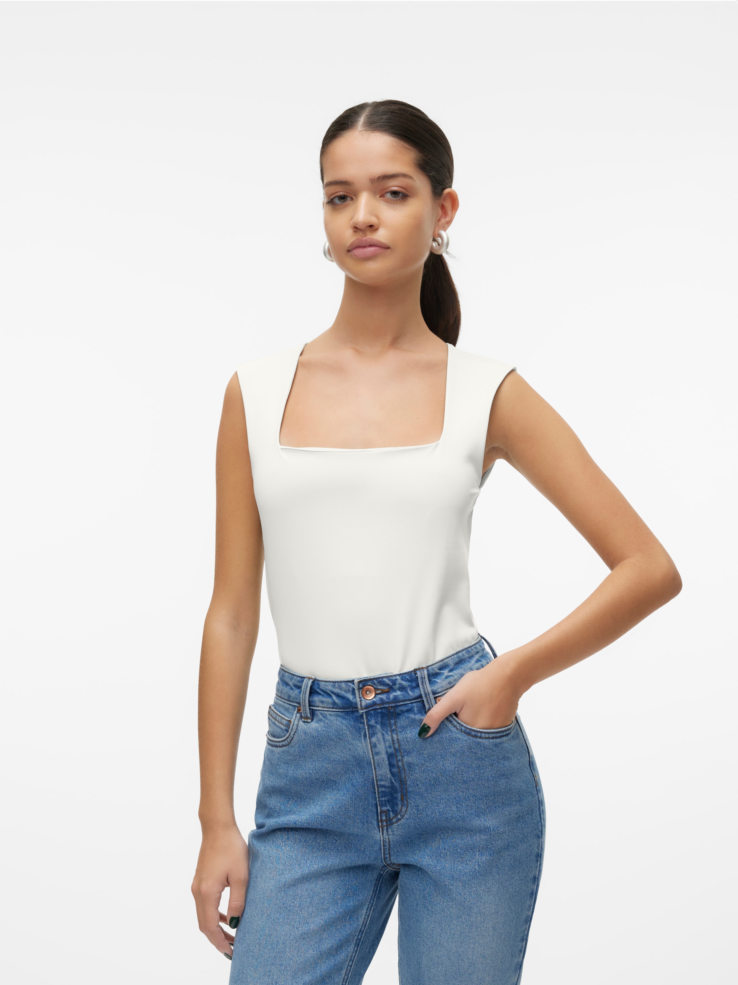 Vero Moda Shirttop "VMMILLION SL SQUARE NECK TOP JRS NOOS" günstig online kaufen
