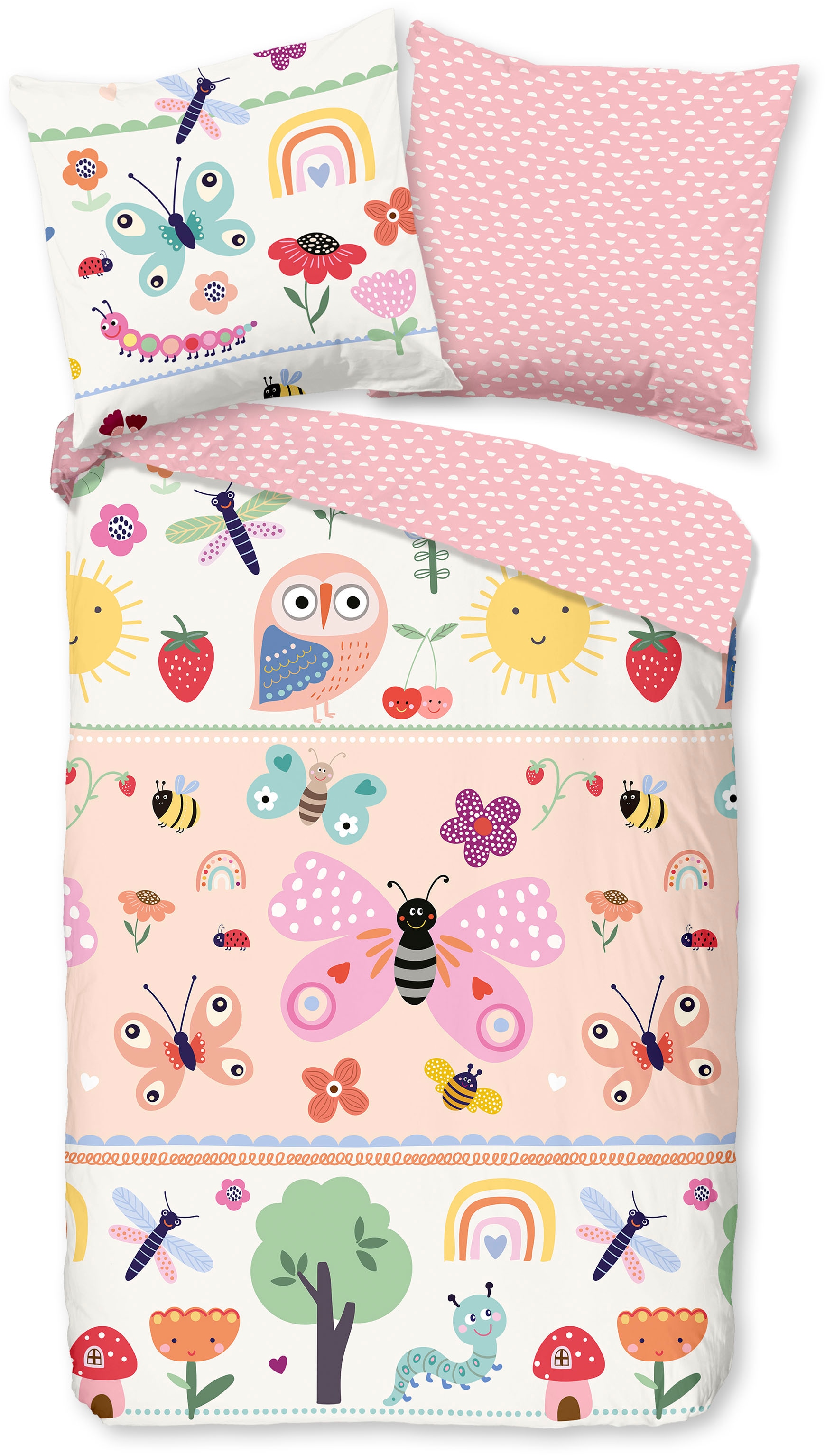 good morning Kinderbettwäsche »Rinke« 2 Baumwolle, Renforcé, Wendeoptik, Kind, Baby, Mädchen