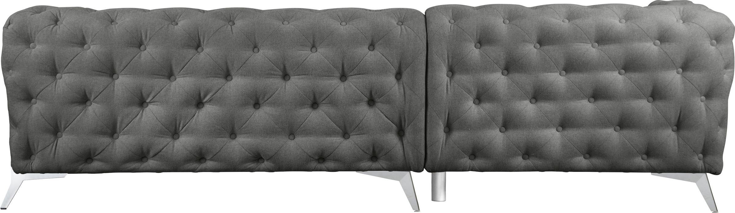Leonique Chesterfield-Sofa »Amaury L-Form«, moderne Chersterfield-Optik, Breite 262 cm, Fußfarbe wählbar