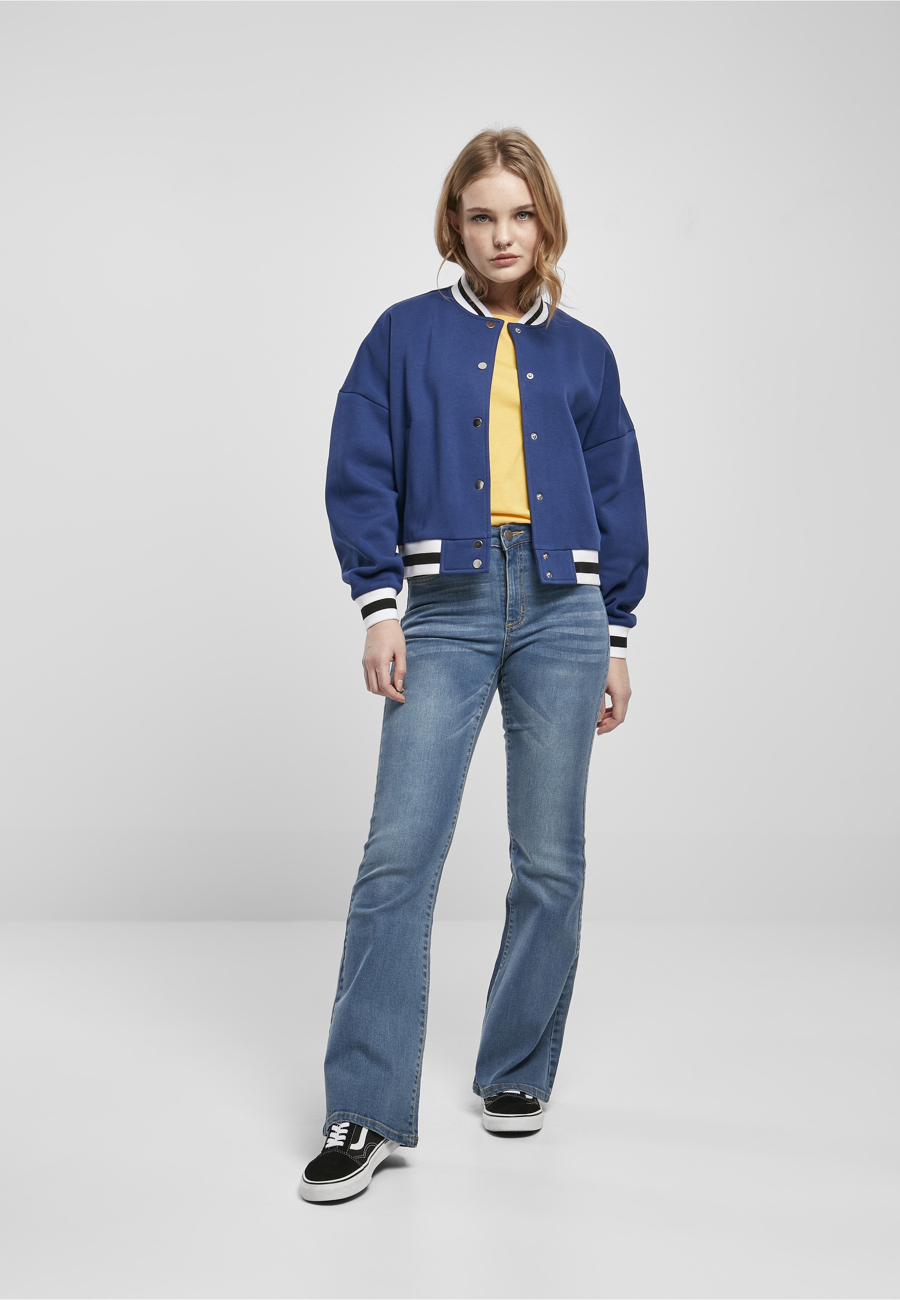 URBAN CLASSICS Collegejacke »Urban Classics Damen Ladies Oversized College Sweat Jacket« 1 Stk. tlg. ohne Kapuze