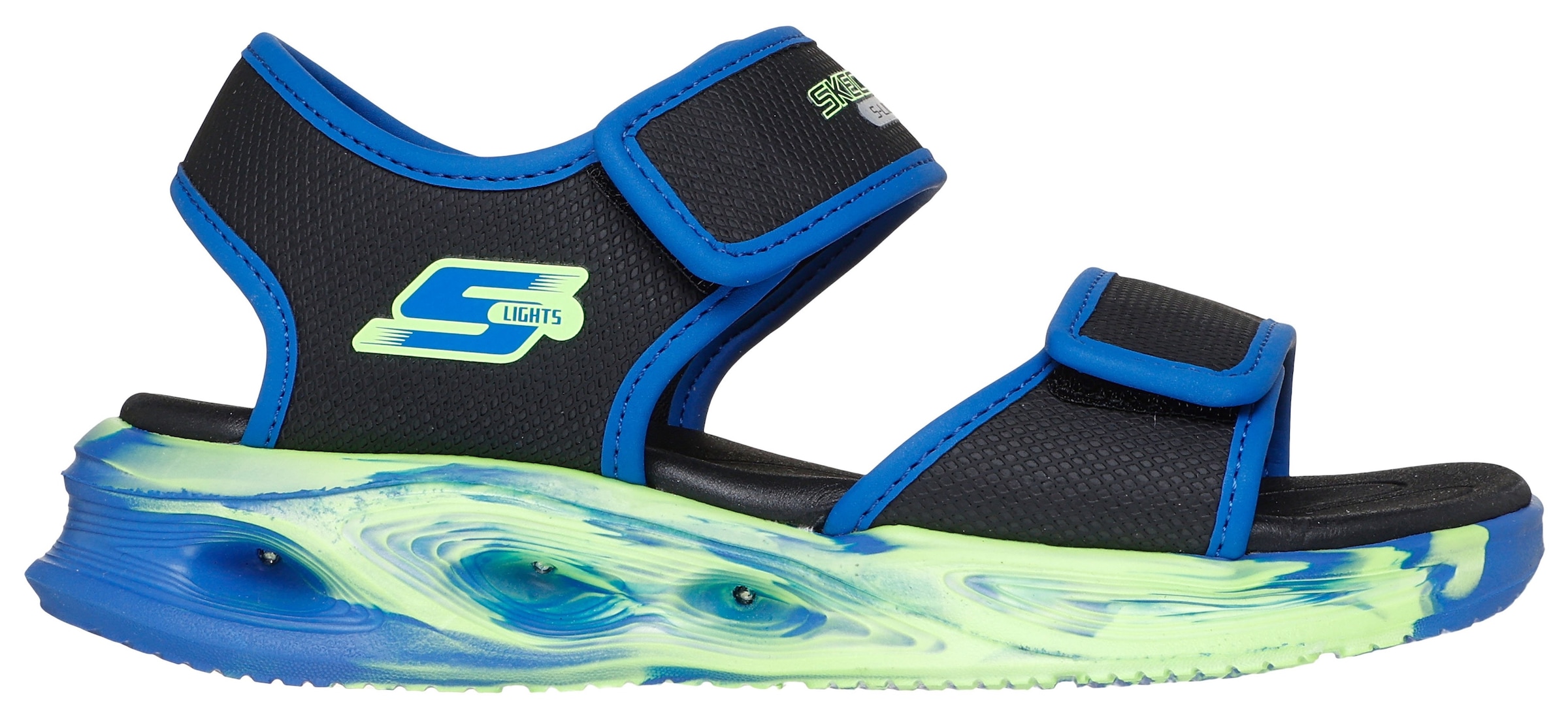 Skechers Sandale »SOLA GLOW SANDAL«, Sandale mit Klettverschluss+Blinkfunk., Größenschablone zum Download