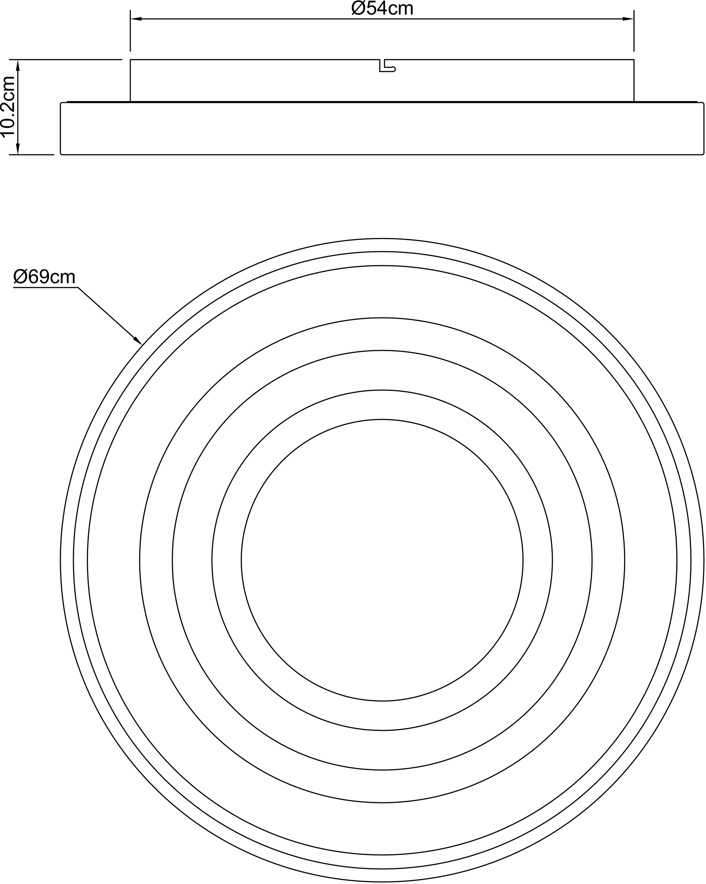 GLOBO LIGHTING Deckenleuchte »GOFFI« LED-Modul 1 Stk. Deckenleuchte Weiß/Braun, Acryl/Opal, dimmbar, LED 72W