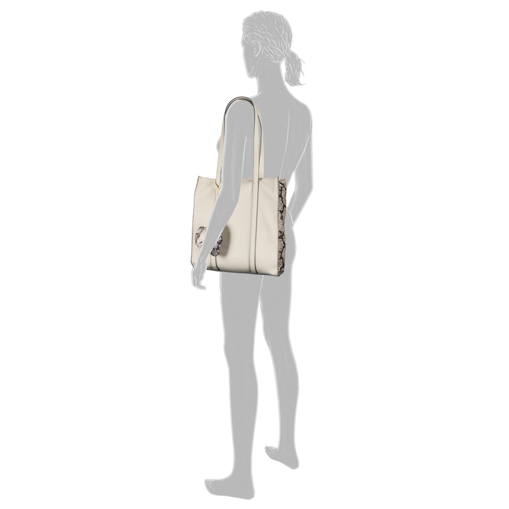 Thumbnail - Gabor Shopper "Elfie Luxe" schwarz genarbtes Lederimitat und Leopardenoptik mit Pouch-Anhänger