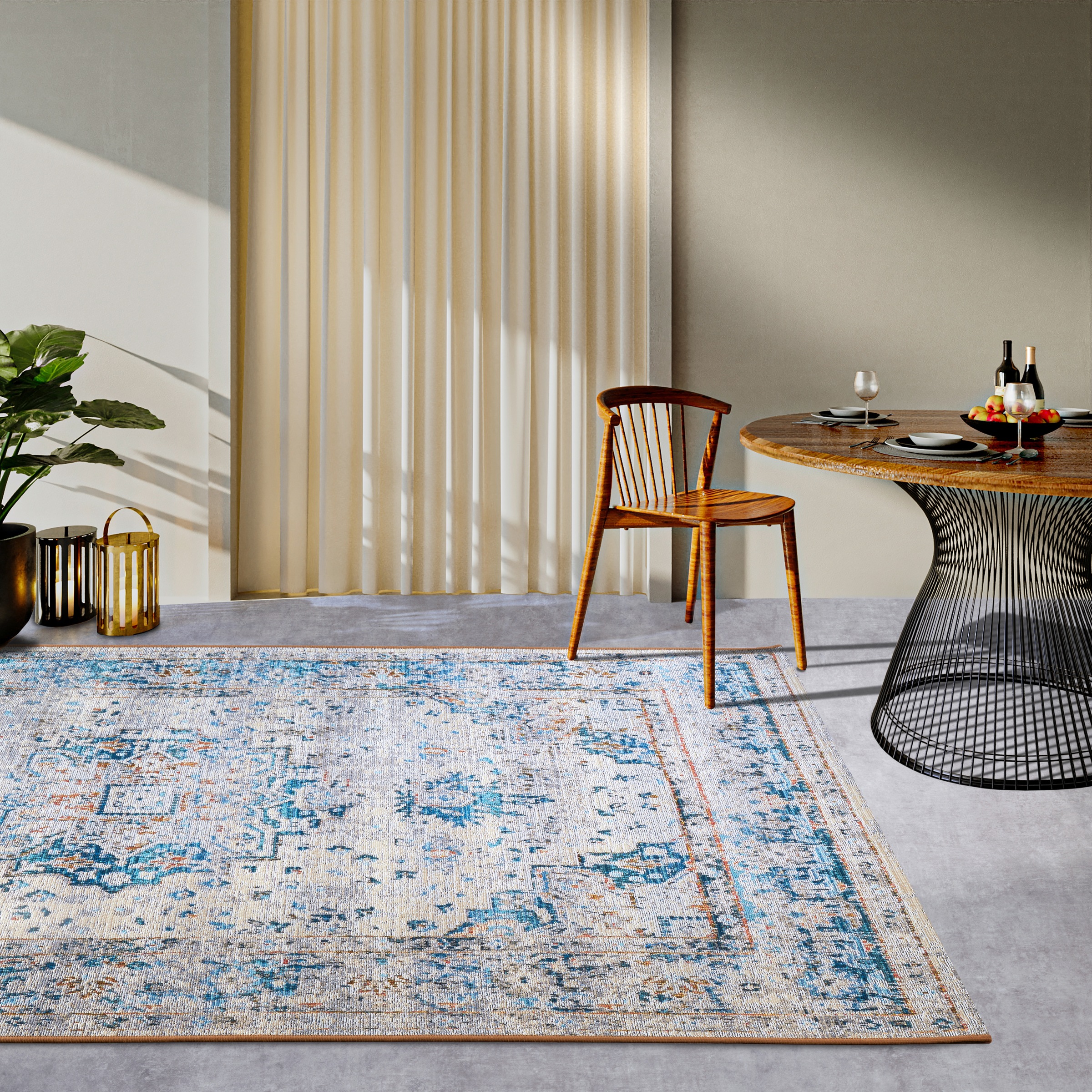 Villeroy & Boch Outdoorteppich »Rene«, rechteckig, 3 mm Höhe, Outdoor, Flachgewebe, wetterfest, Balkon, Garten, Klassisch, Terrasse