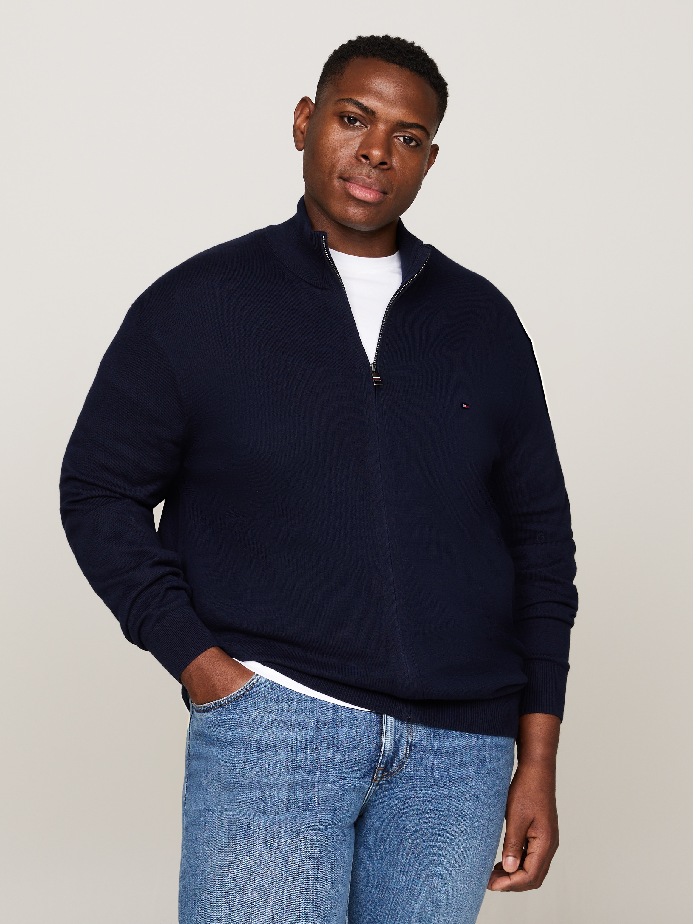 Tommy Hilfiger Big & Tall Cardigan "BT-PIMA ORG CTN CASHMERE ZTHRU-B" günstig online kaufen