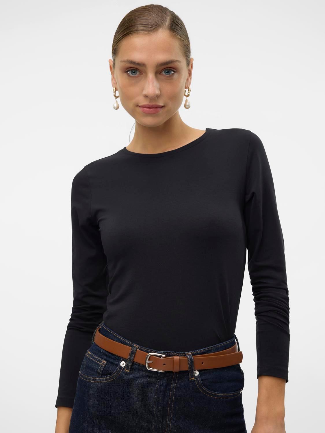 Vero Moda Langarmshirt "VMLULU LS O-NECK TOP JRS GA NOOS"