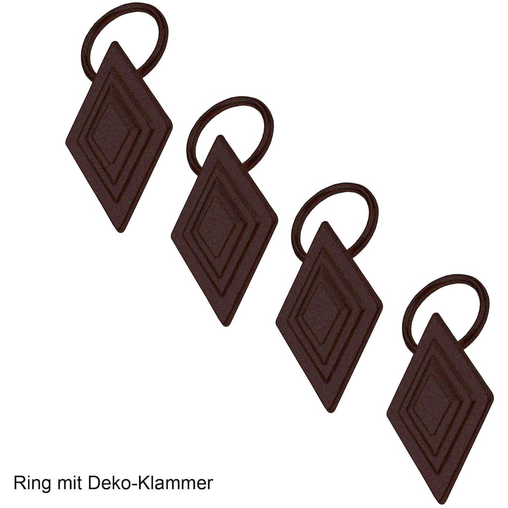 Liedeco Gardinenring, (Packung, 4 St., mit Dekoklammer)