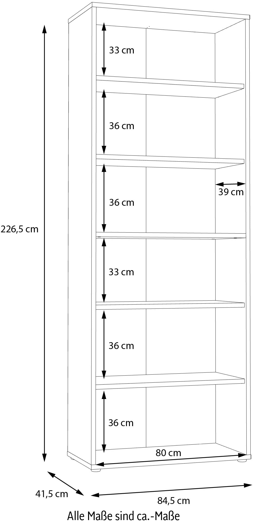 FORTE Aktenregal »Keflav«, Breite 84,5 cm
