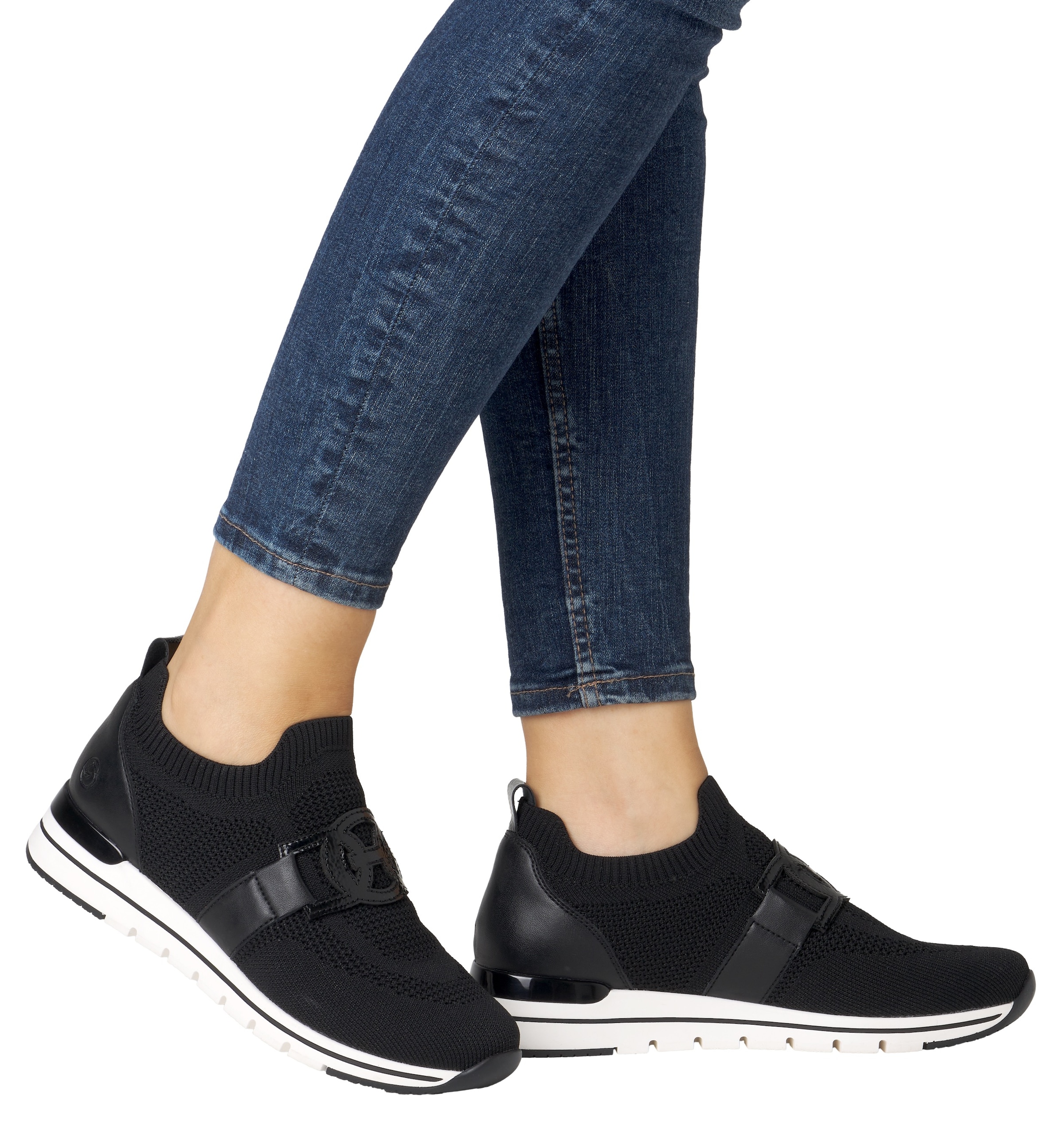 Remonte Slip-On Sneaker, Freizeitschuh, Halbschuh, Slipper mit Gummizug am Schaftrand