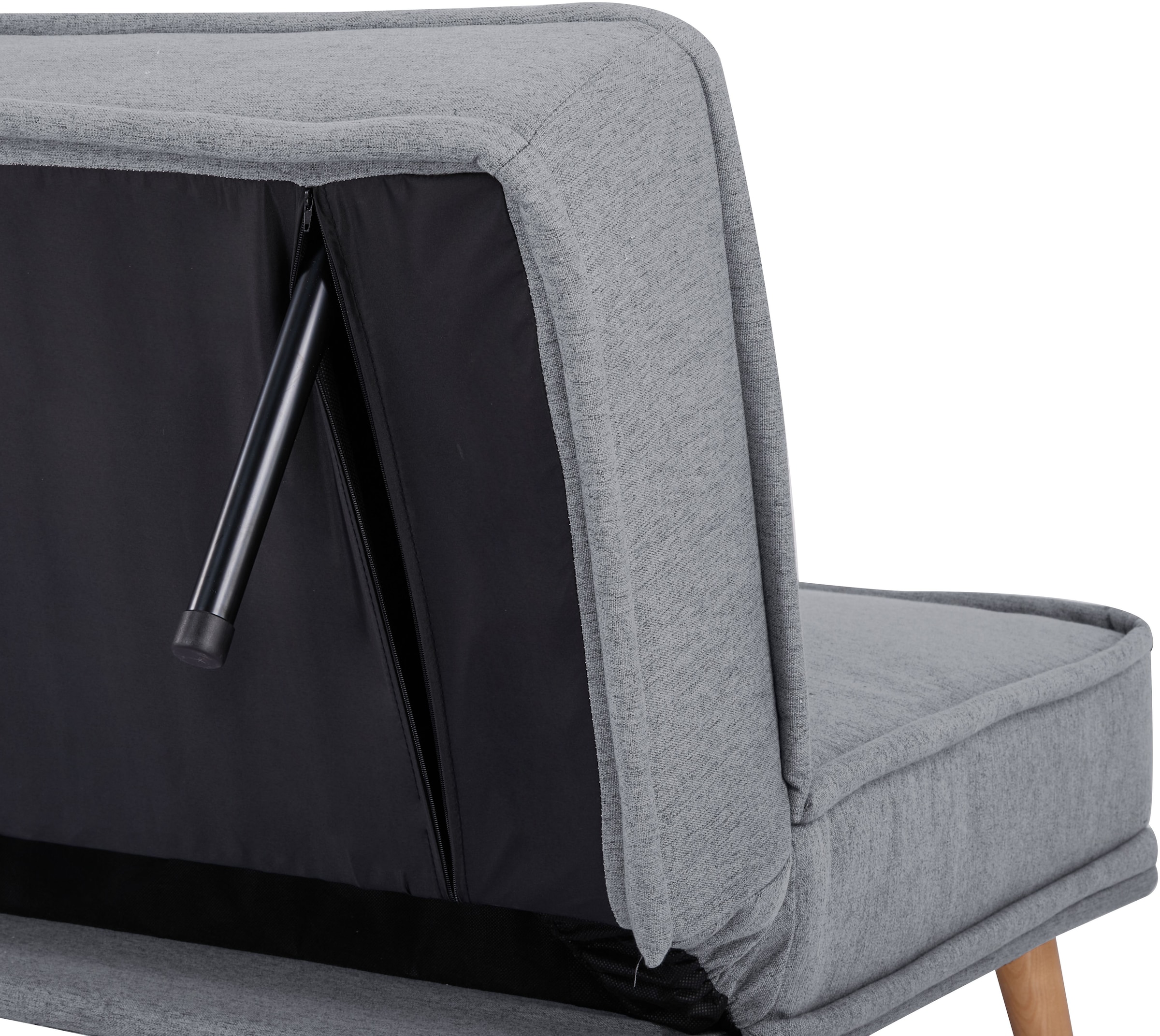 INOSIGN Schlafsofa »ARBON,183cm, klappbarer 3-Sitzer mit verstellbarer Rückenlehne und«, Bettfunktion, Webstoff und Kunstleder