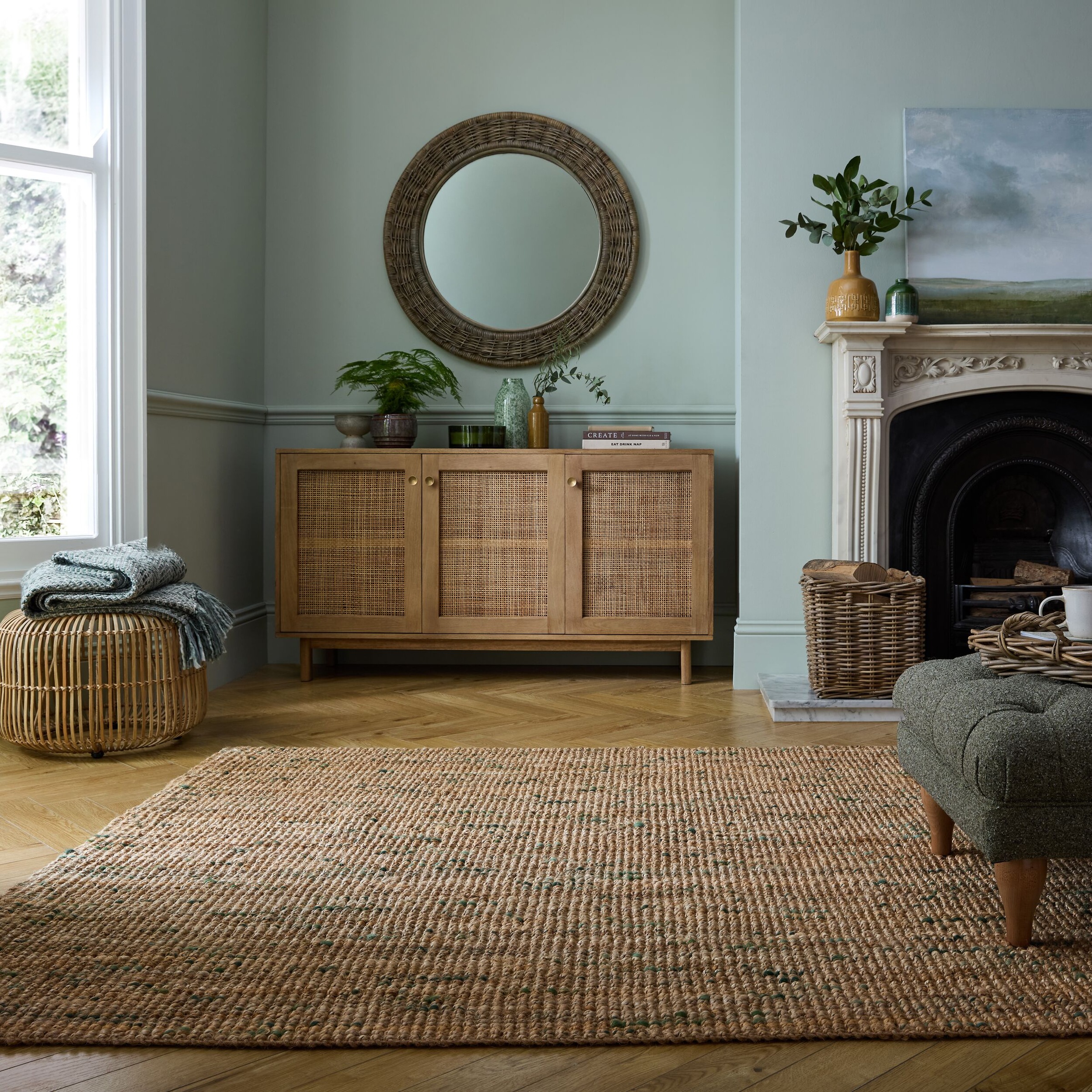 FLAIR RUGS Teppich »Jute Boucle«, rechteckig, 7 mm Höhe, aus 100% Jute, mit Fransen, aus Naturfasern