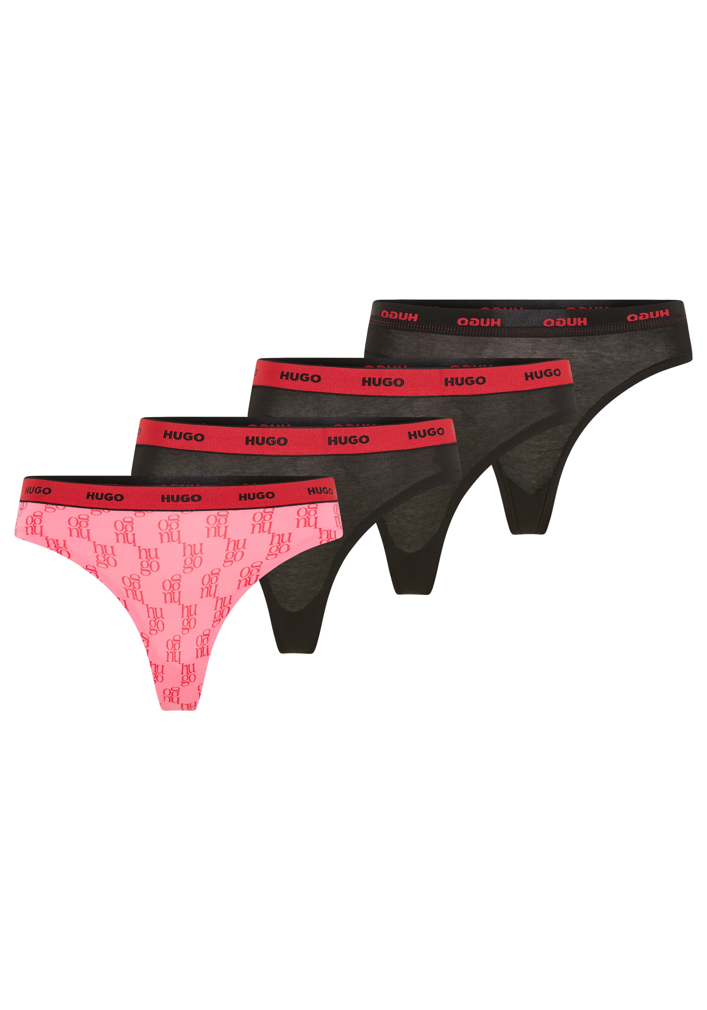 HUGO Underwear String "TRIPLET THONG DESIGN" 3 Stk. wiederholendes Logo am Bund
