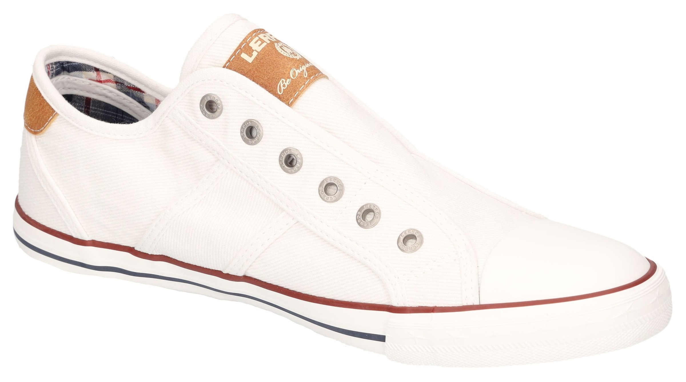 Slip-On Sneaker LERROS, Herren, Gr. 45, weiß, Textil, kontrastfarbene Details, Schuhe, Schlupfschuh, Halbschuh, Sneaker im lässigen Look 3