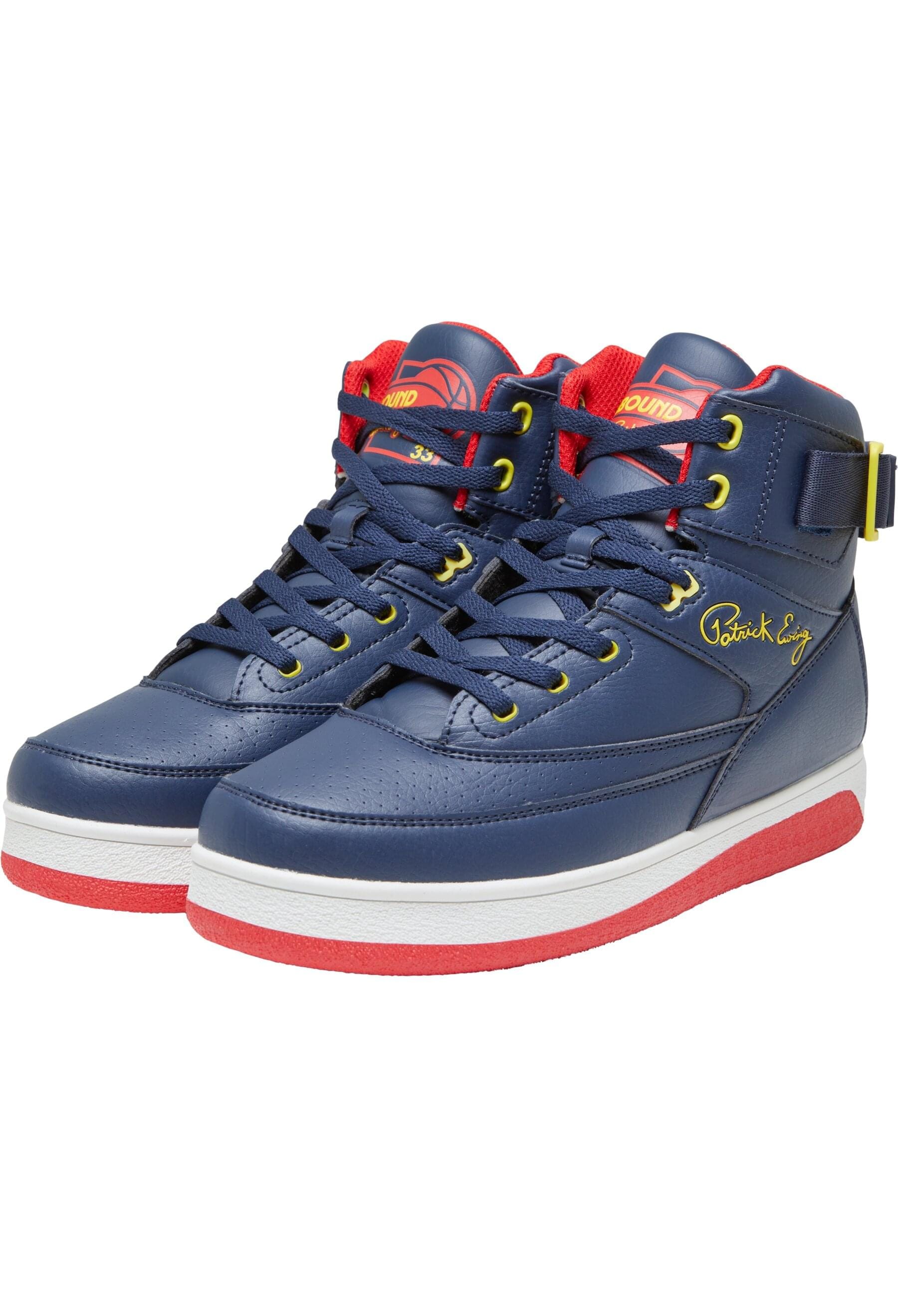 EWING Damen Trainingsschuh "Ewing Rebound. by EWING 33 HI", Gr. 10navy, rot, gelb, weiß, Leder, Schuhe