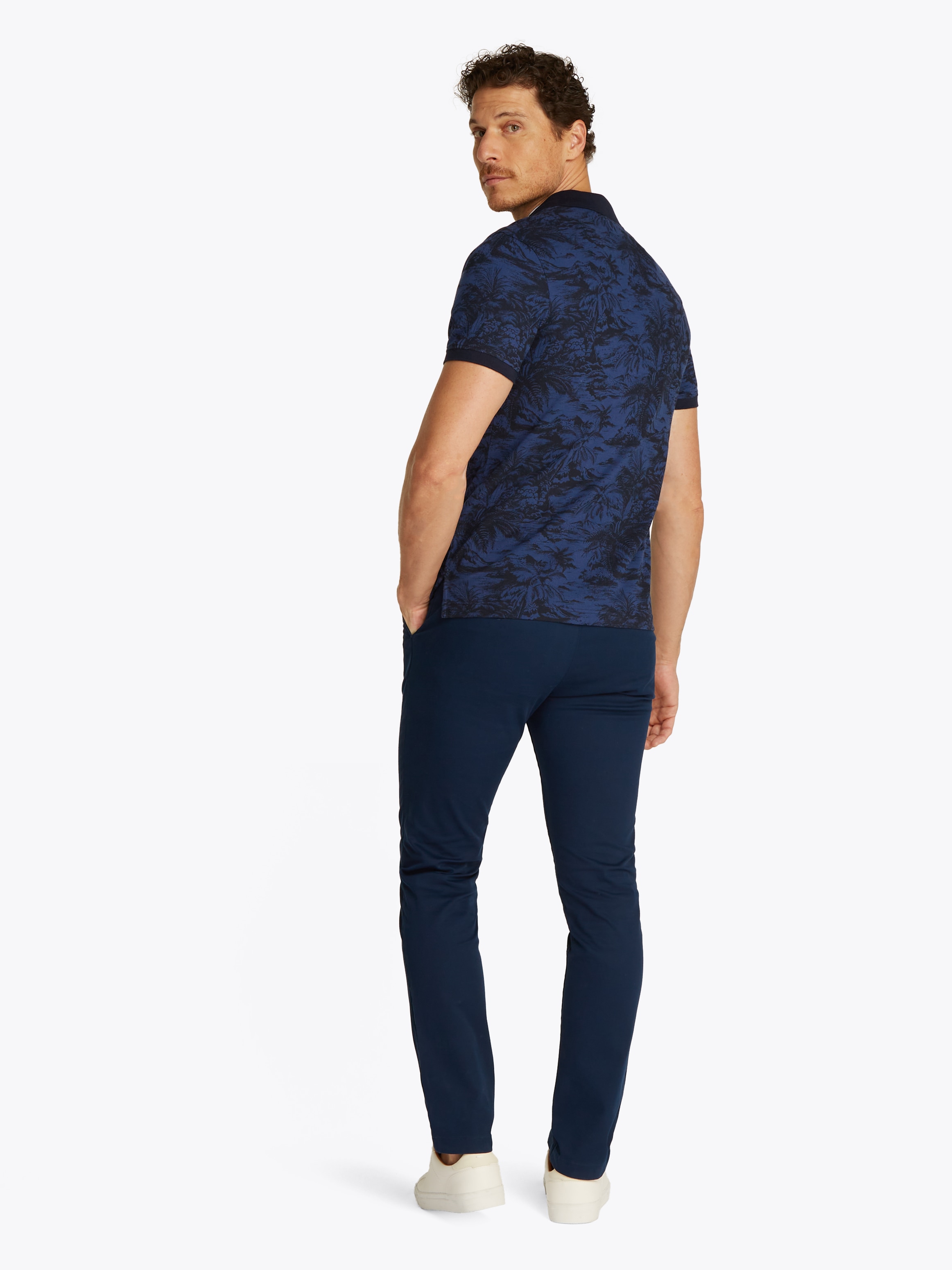Tommy Hilfiger Poloshirt »ALL OVER PRINT LINEN REG POLO«, mit Palmenprint