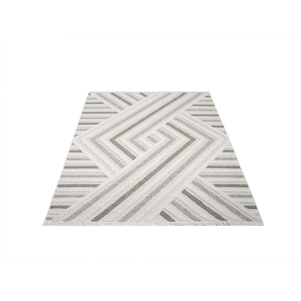Teppich »LINDO 7590«, rechteckig, Kurzflor, Hochtief-Muster/ 3D-Effekt, Fransen,...