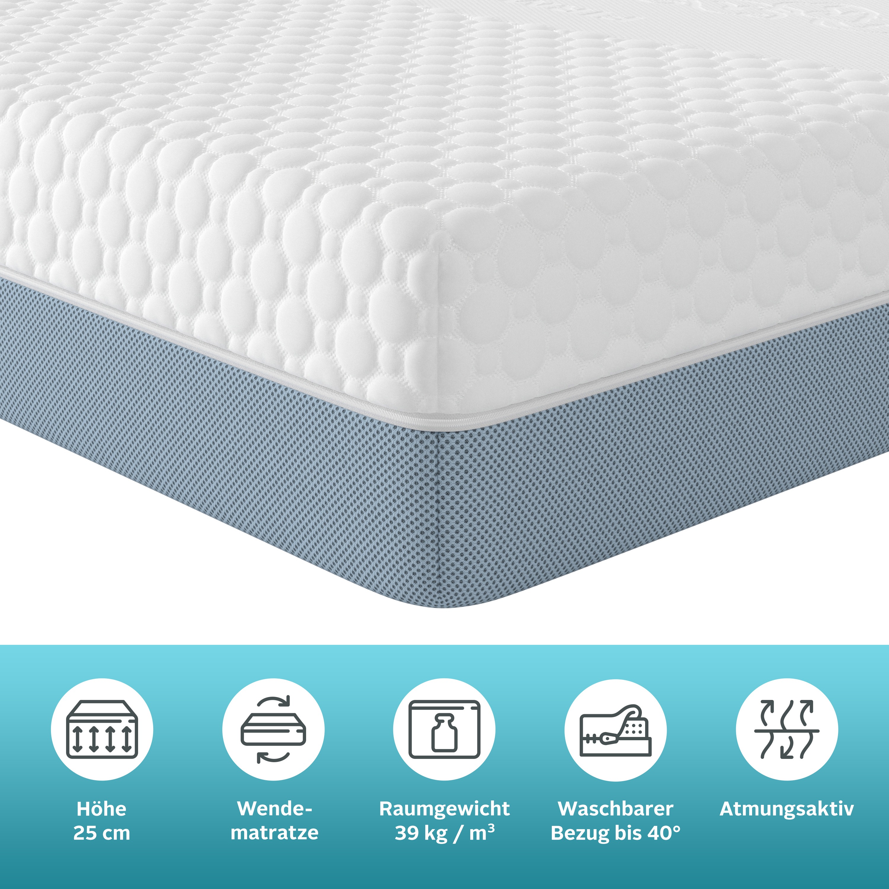 Thumbnail - Älgdröm Hybridschaum-Matratze "NEUHEIT, PREMIUM Flipper, 90x200 cm, 140x200 cm & mehr" 19 cm hoch Raumgewicht: 39 kg/m³ ...