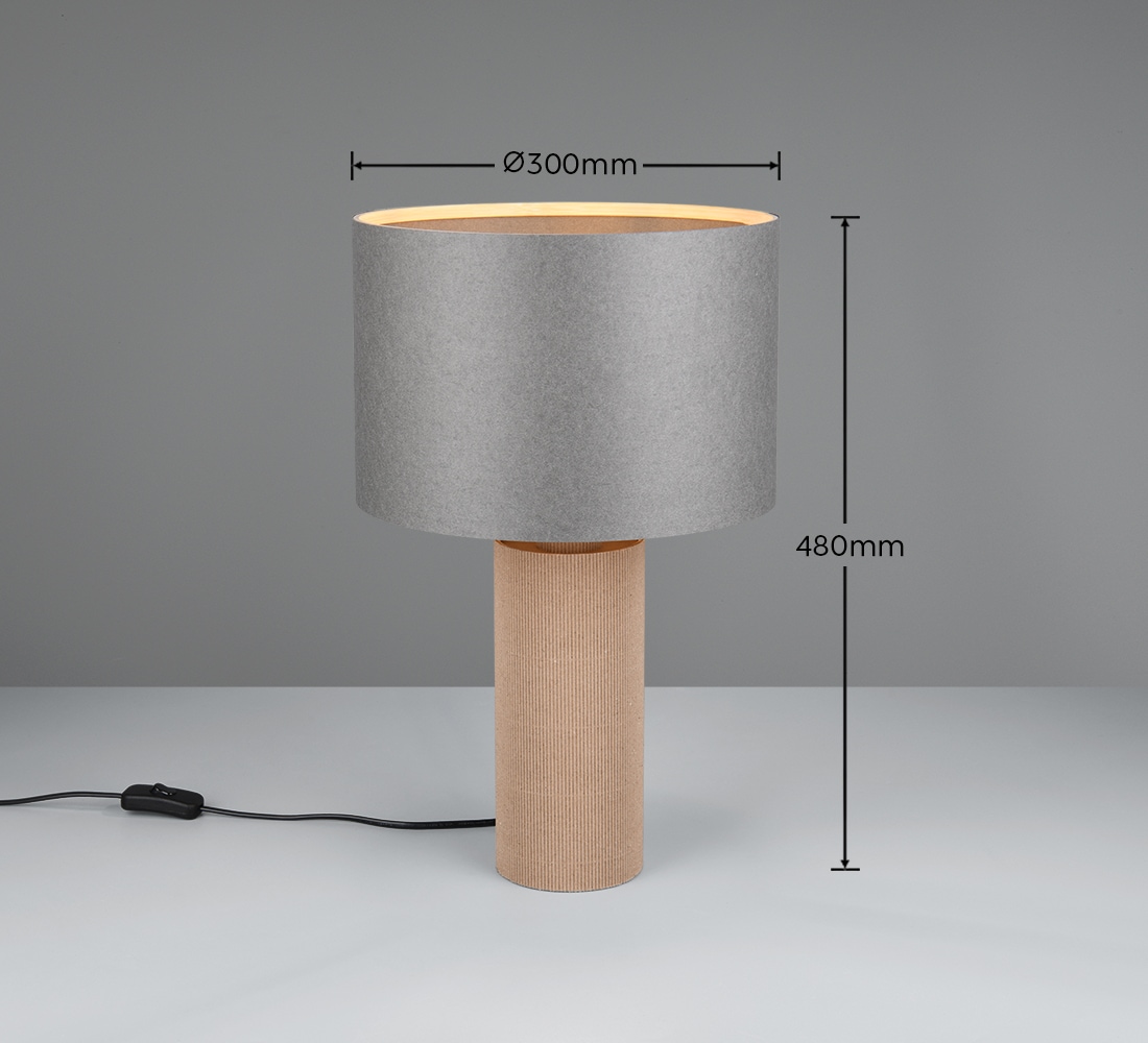TRIO Leuchten Tischleuchte »CANIO, Tischlampe aus Bambus+Pappe, exkl. Leuchtmittel max 40W« E27 1 Stk. warmweiß - kaltweiß Schnurschalter, Nachttischlampe Schlafzimmer