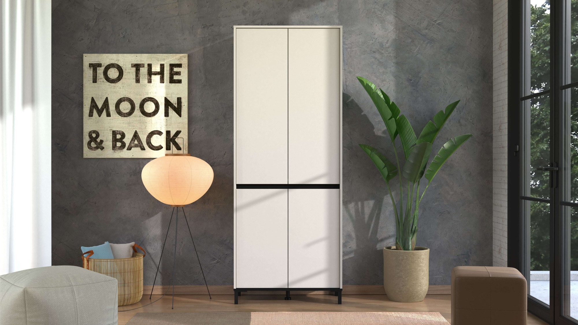 Home affaire Schuhschrank »Flannan, Schuhregal, Schuhkommode, Gesamthöhe 205,5 cm« mit Spiegeltür, acht Regale und eine Schublade, Gesamtbreite 80 cm