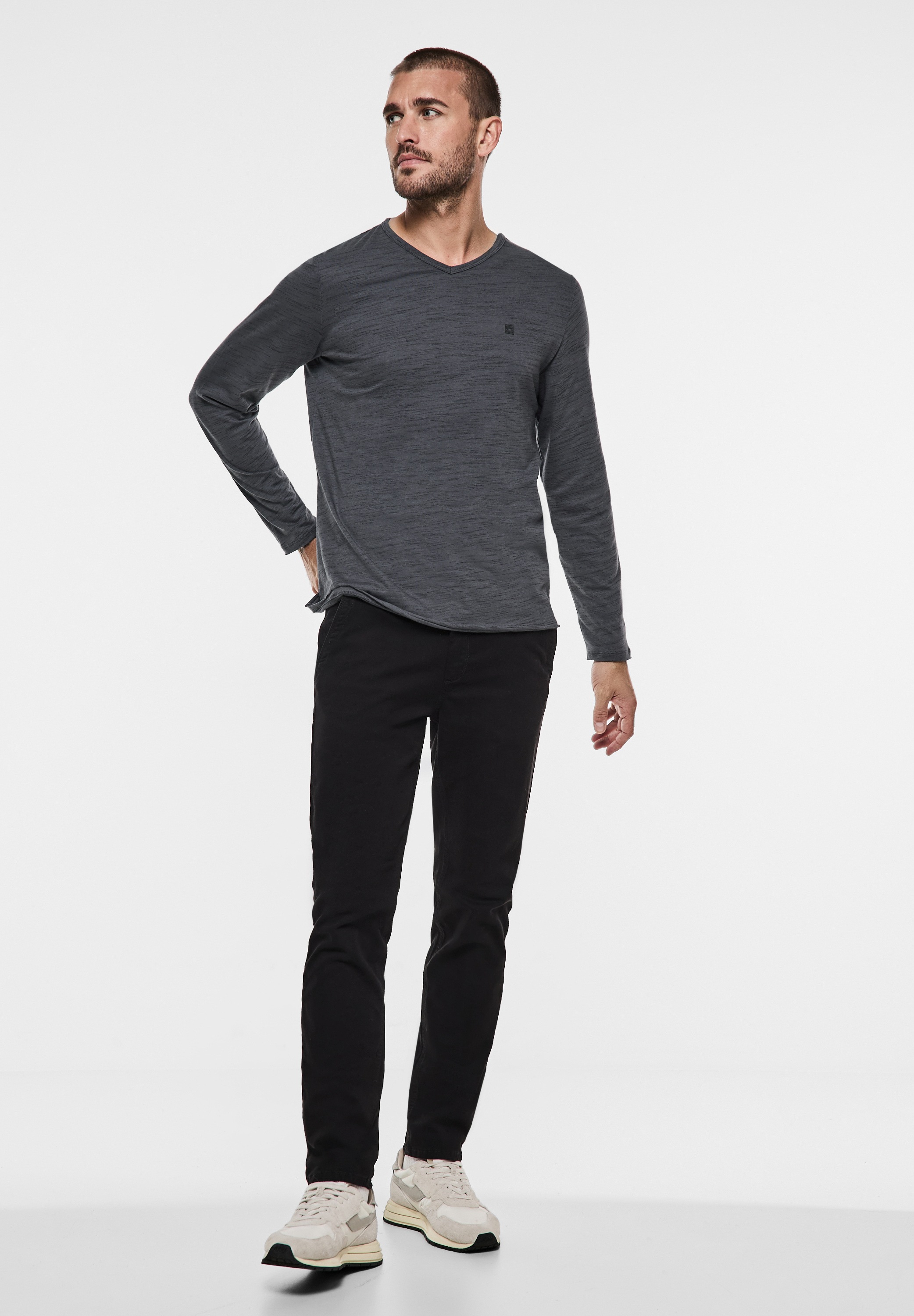 STREET ONE MEN Langarmshirt, im soften Baumwoll-Mix