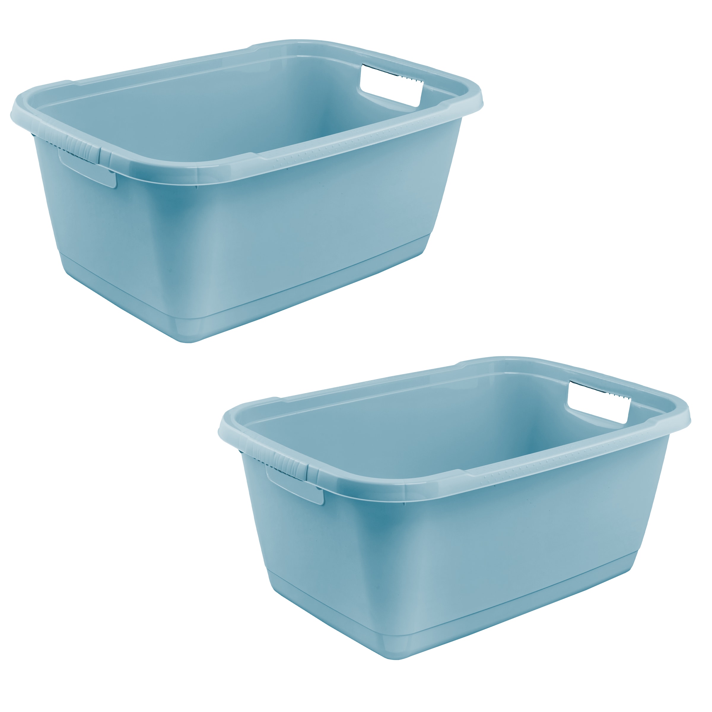 keeeper Wäschewanne "aenna, 2er Set, 65 x 44 x 28 cm, 52 l" praktische Griffe, platzsparend ineinander nestbar