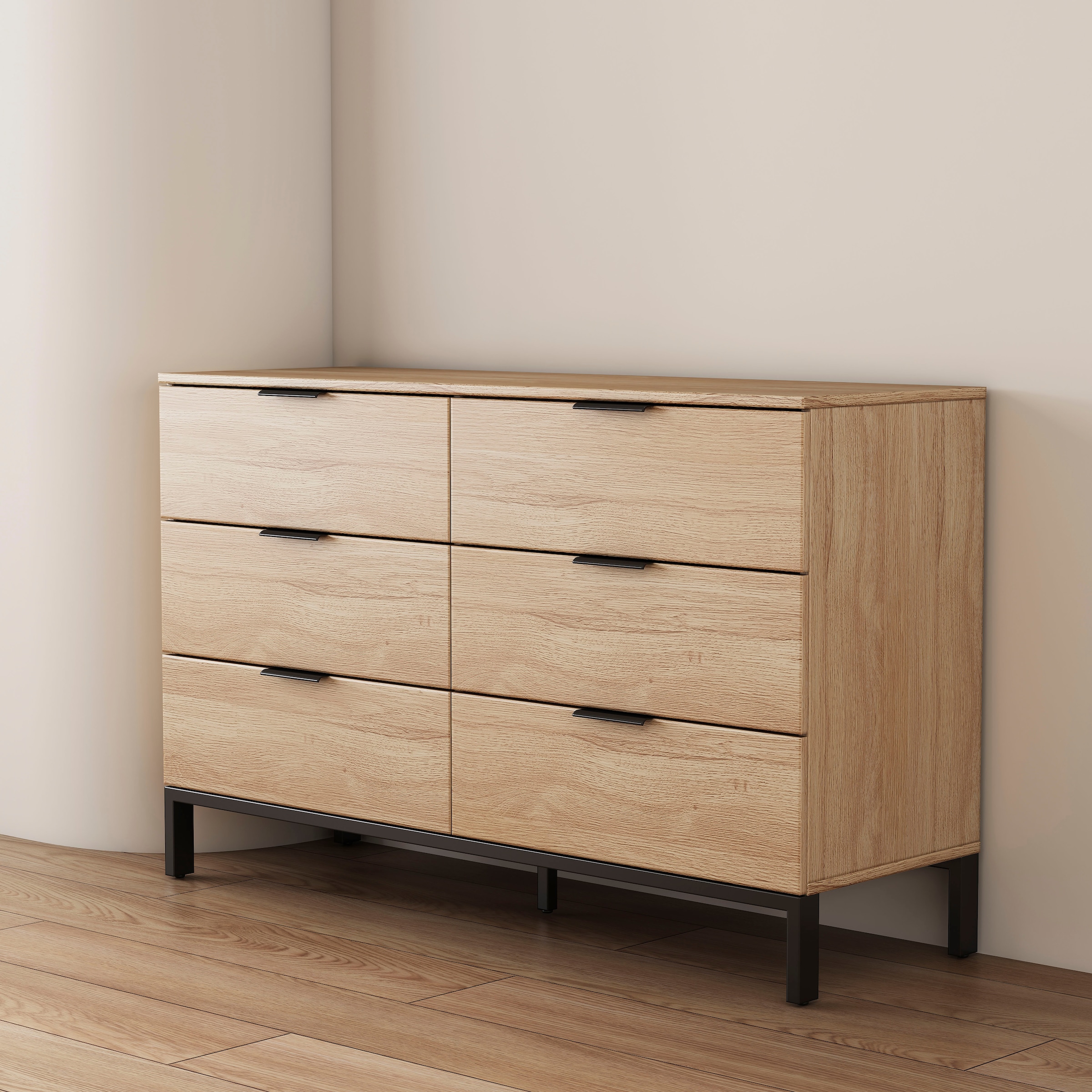 OTTO home Kommode »Jorinde« Melaminoberfläche, flexibler Stauraum und robustes Metallgestell