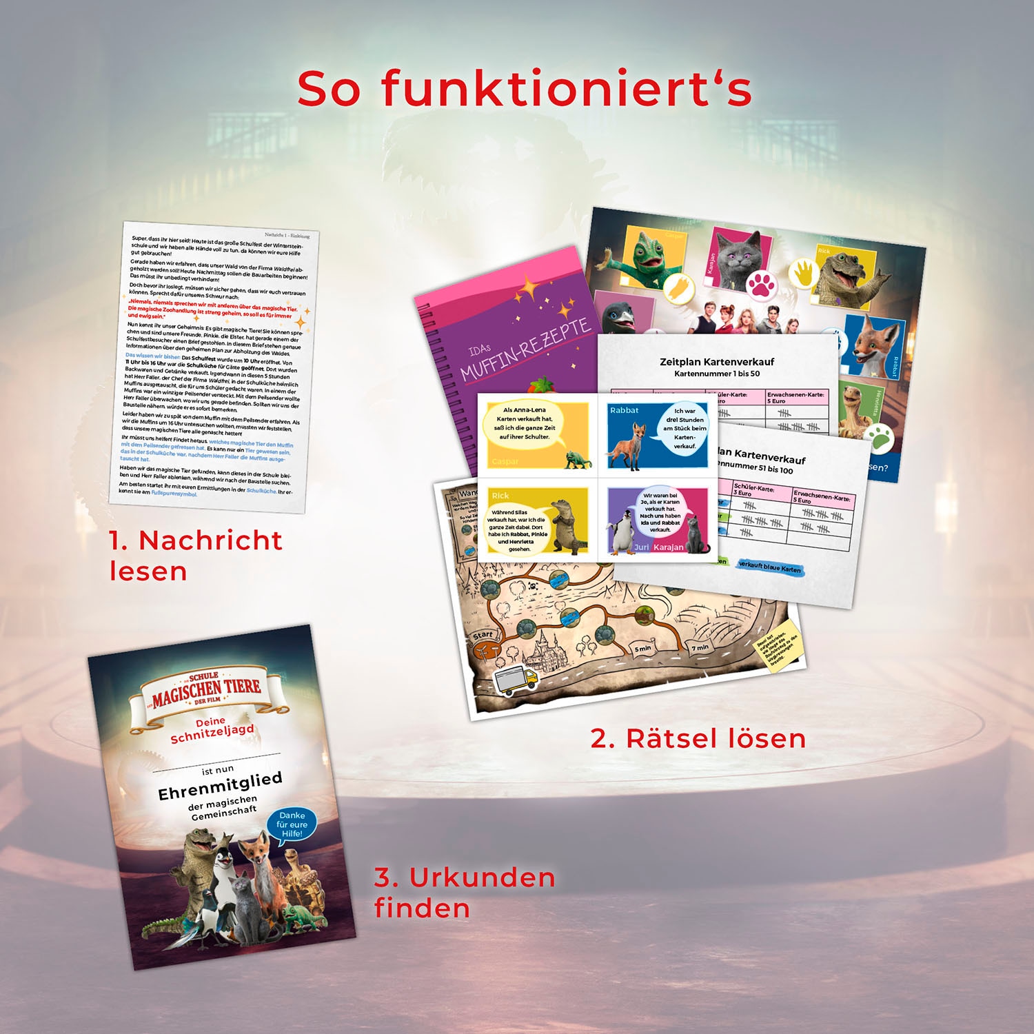 Kosmos Spiel »Die Schule der magischen Tiere Rätsel-Party Deine Schnitzeljagd«