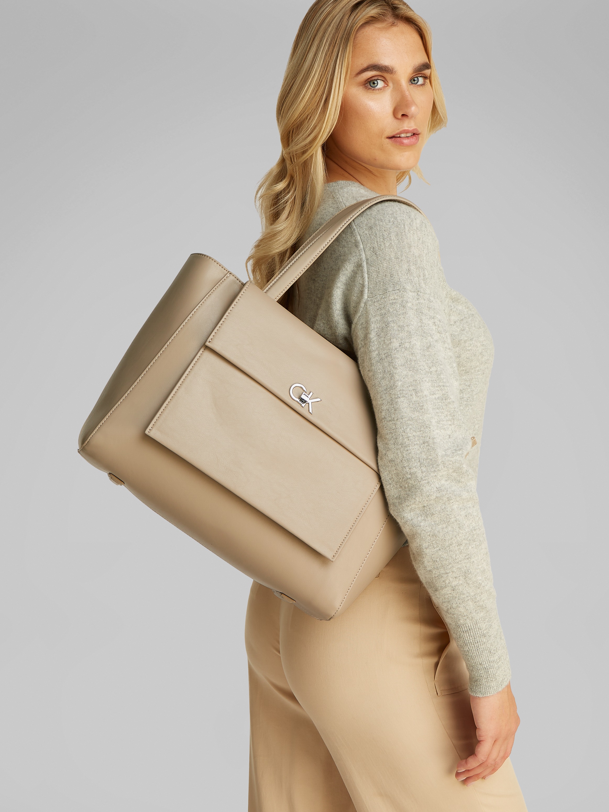 Calvin Klein Shopper »CK MEDIUM SHOPPER W/POCKET«, Henkeltasche, große Umhängetasche mit Tragegriffen