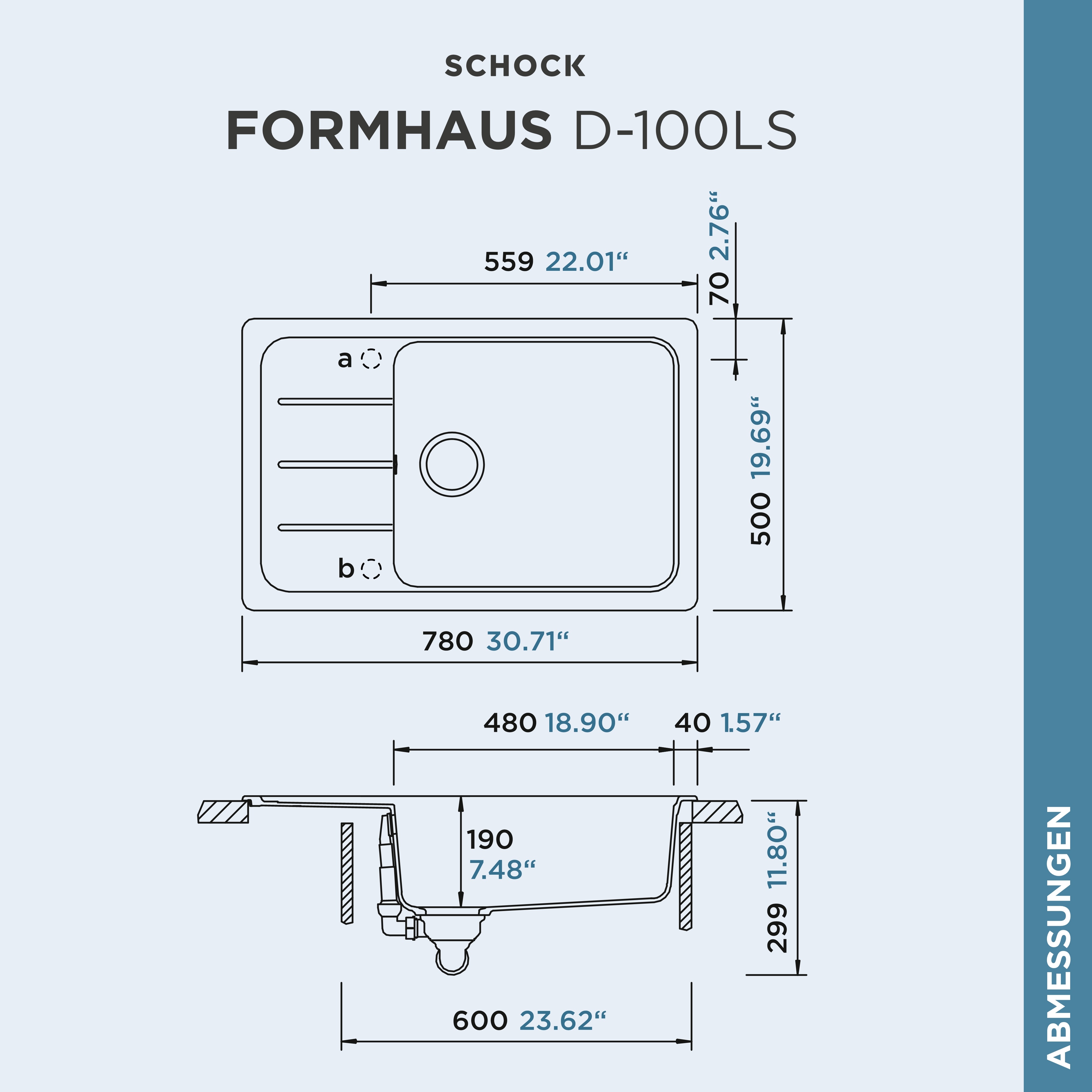 Thumbnail - Schock Granitspüle "Formhaus D-100LS", für kleine Küchen