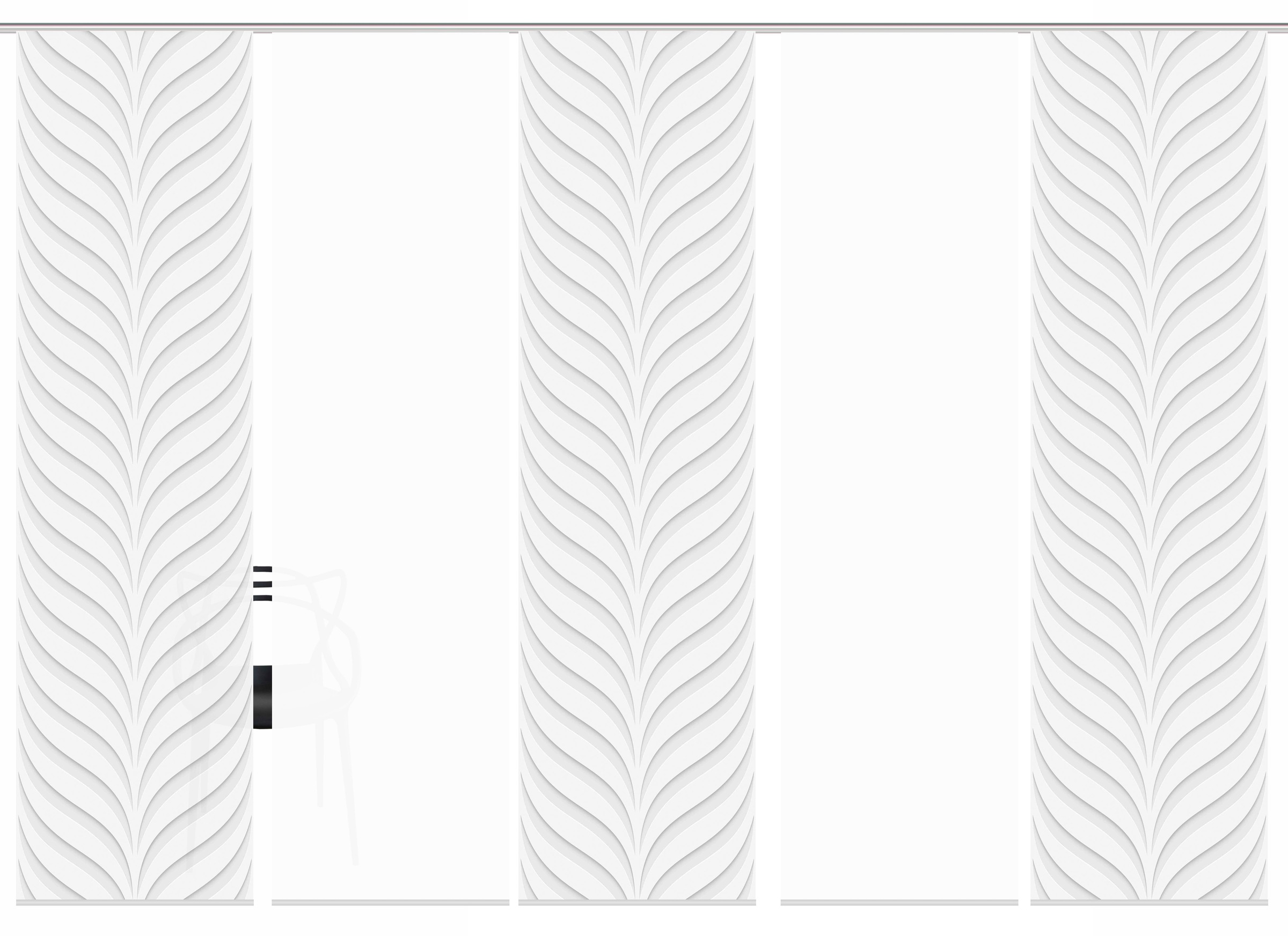HOME WOHNIDEEN Schiebegardine »MURRAY 5er SET«, (5 St.), Schiebevorhang Digidruck 5er Set MURRAY
