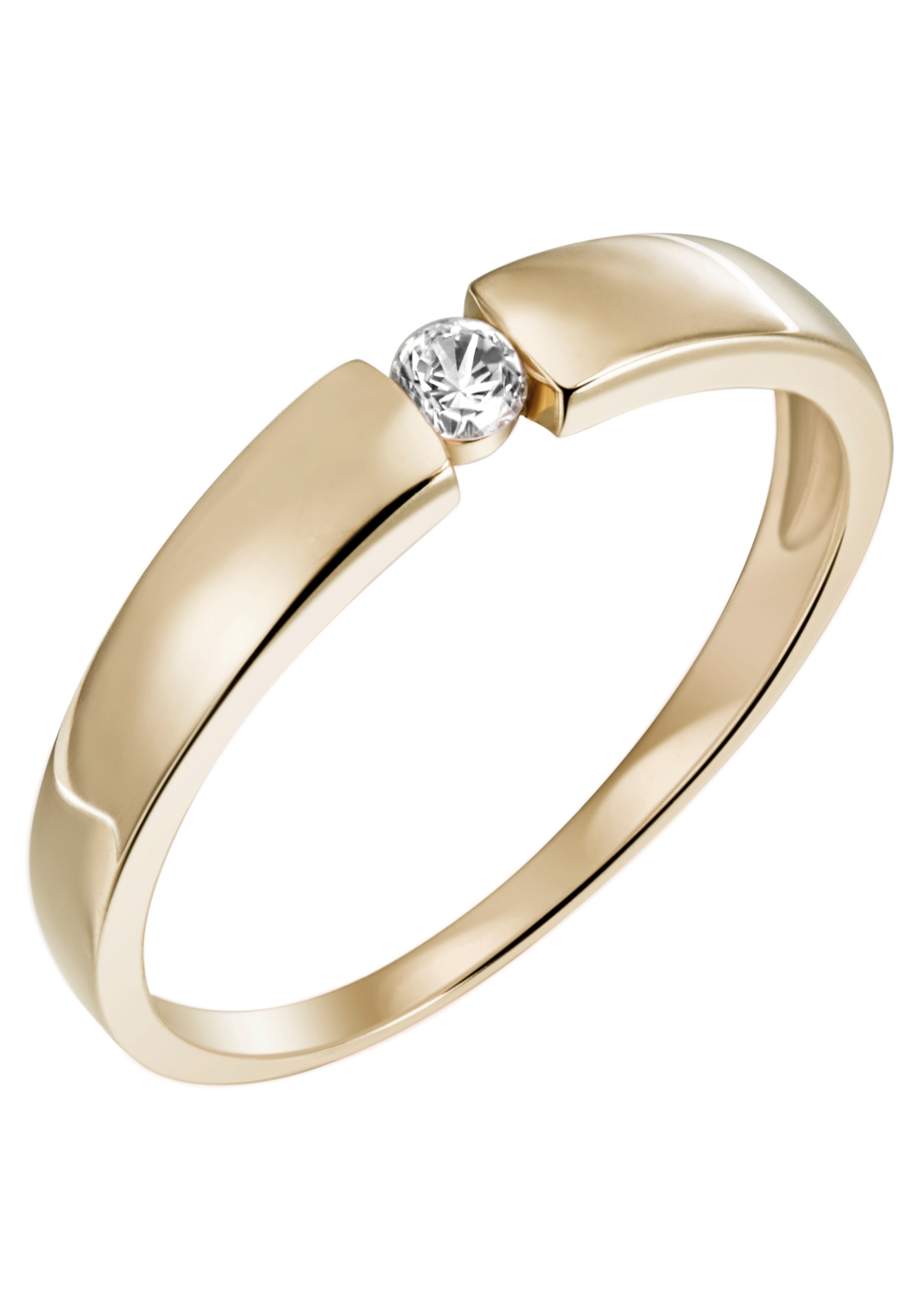 Diamantring »Schmuck Geschenk Gold 375 Damenring Verlobungsring Goldring Solitär«, mit...