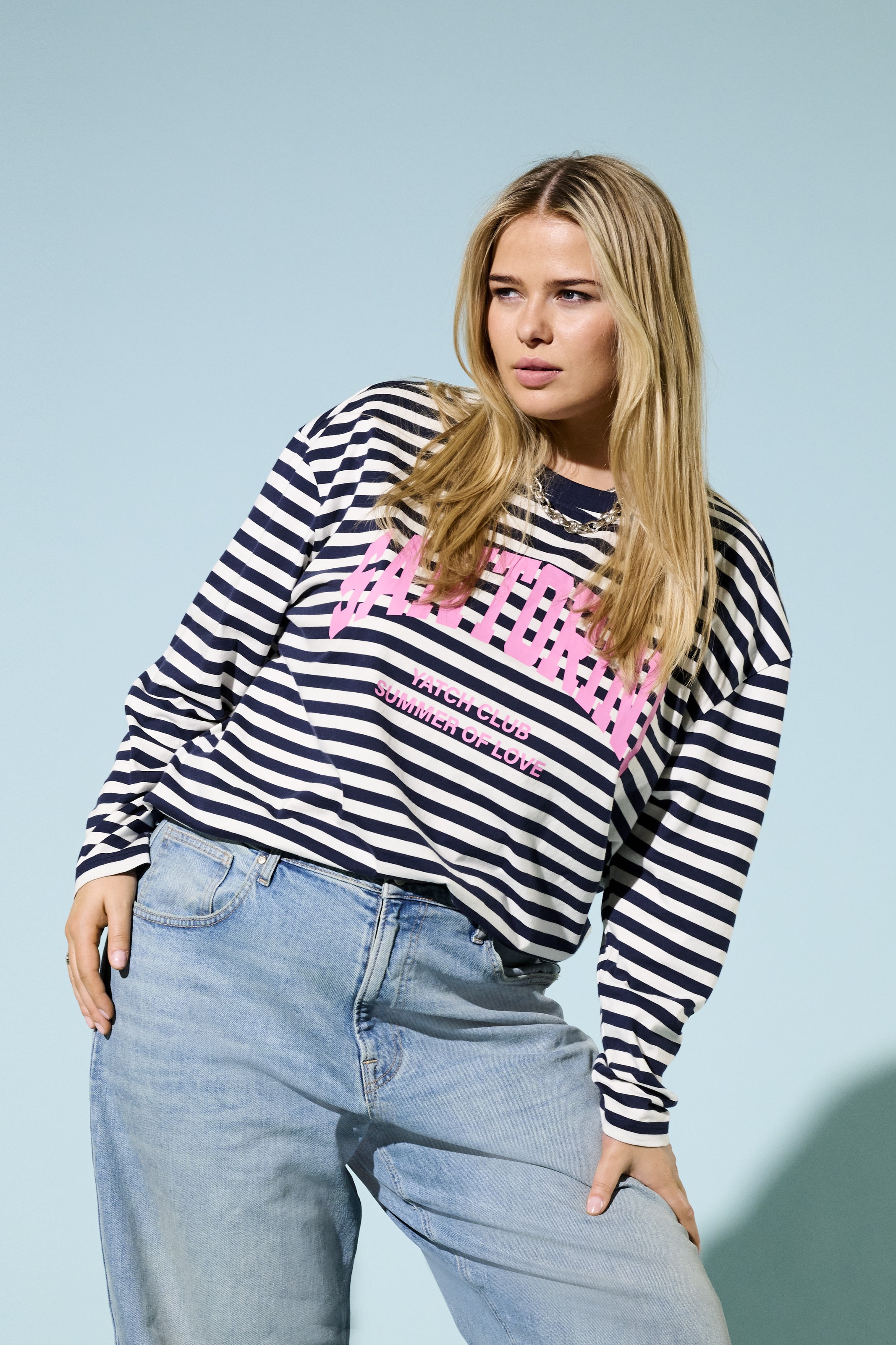 Thumbnail - ONLY CARMAKOMA Langarmshirt "CARSARAH LIFE L/S O-NECK BLOUSE JRS"