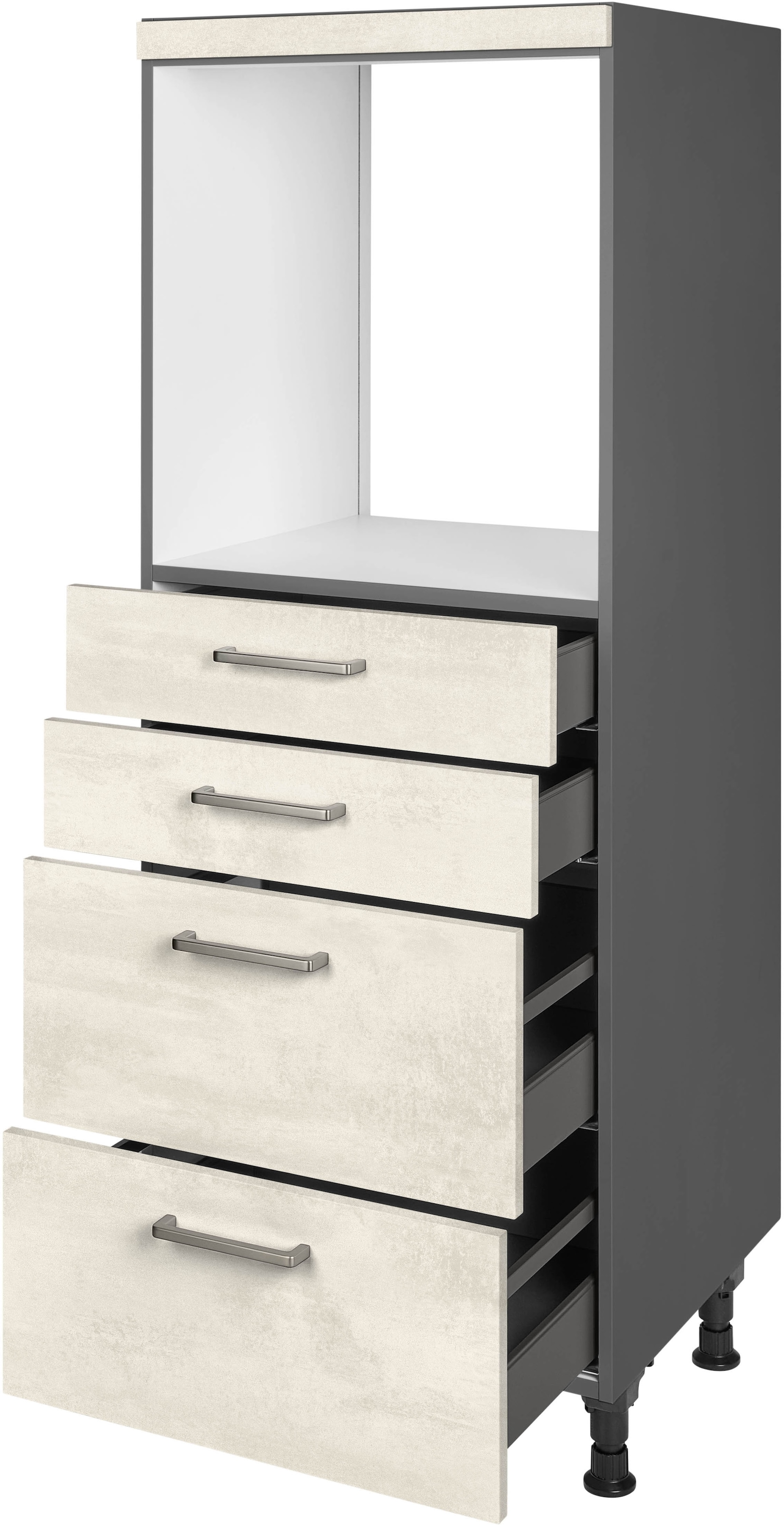 nobilia® Herdumbauschrank »"Riva", mit Schubkästen und Auszügen,«, vormontiert, Breite/Höhe: 60/167,8 cm