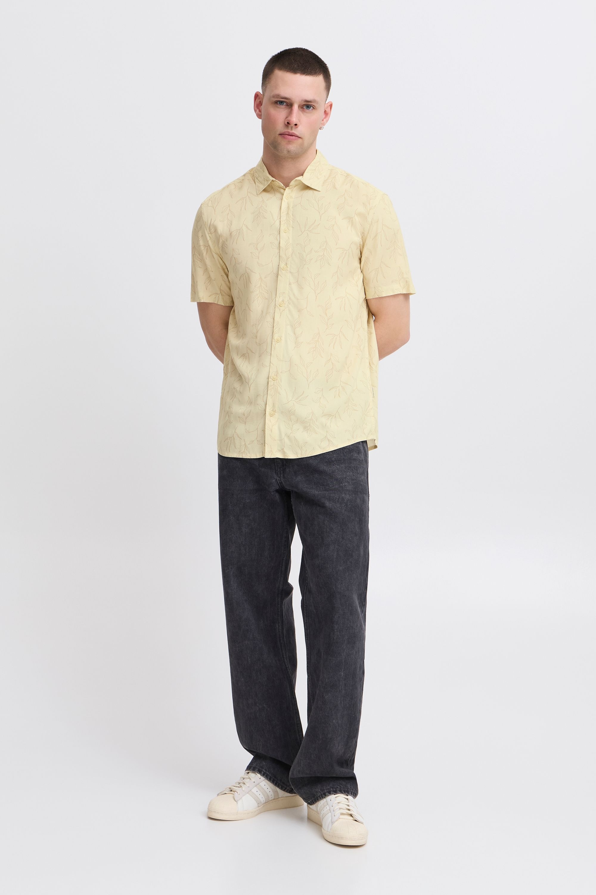 BLEND BHACE Shirt Men Short Sleeve Shirt Bleached Sand M 2