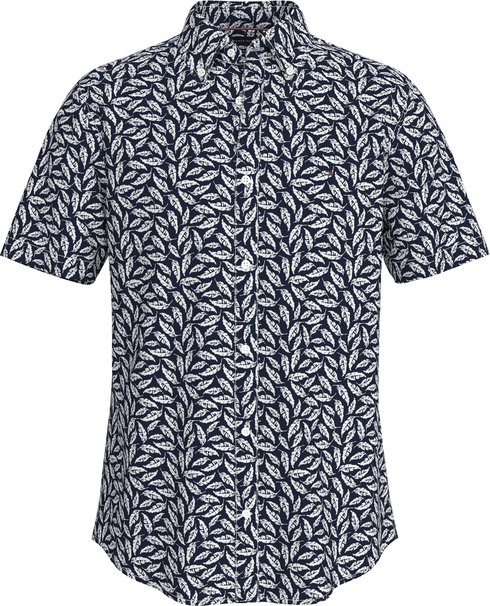 Tommy Hilfiger Kurzarmhemd »LINEN BLEND PRINT S/S RF SHIRT«, modischer Print, mit Leinenanteil