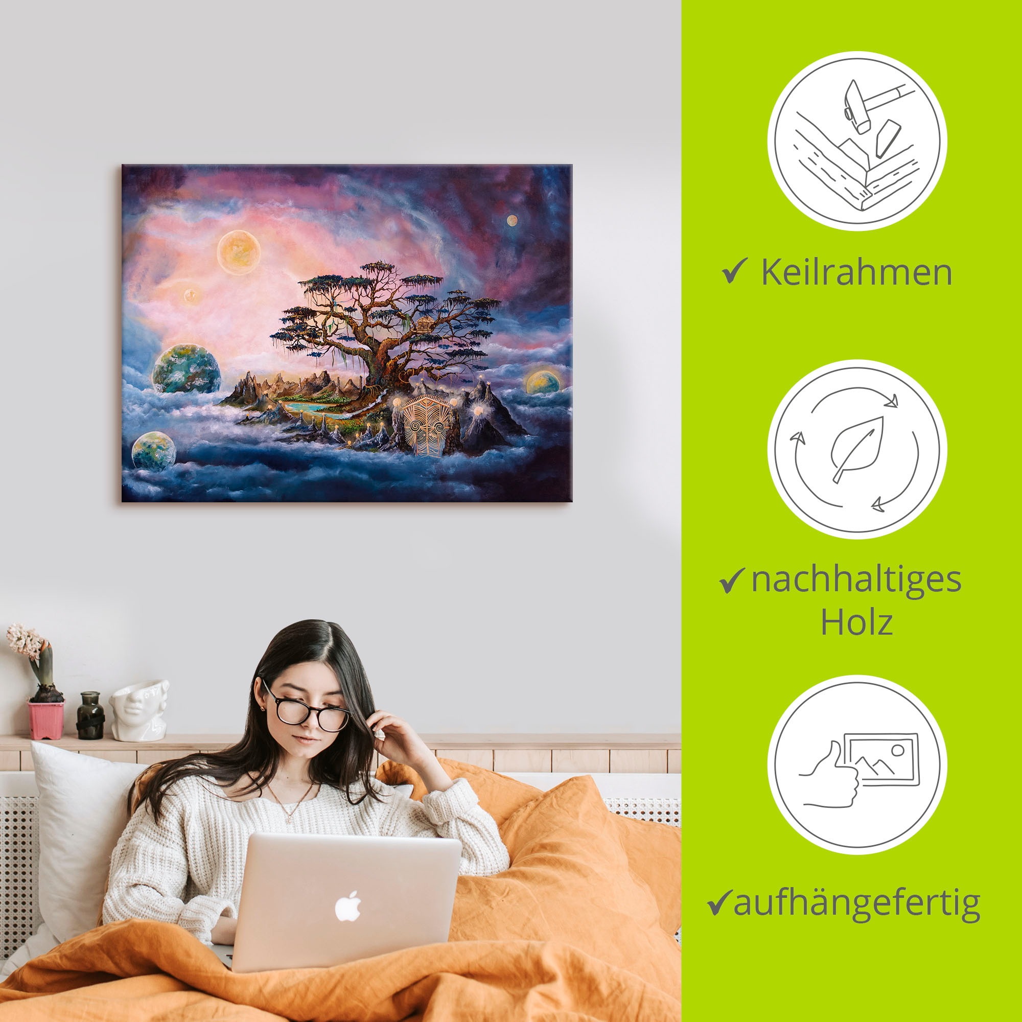 Artland Wandbild »Der Weltenwächter«, klassische Fantasie, (1 St.), als Leinwandbild, Poster in verschied. Größen
