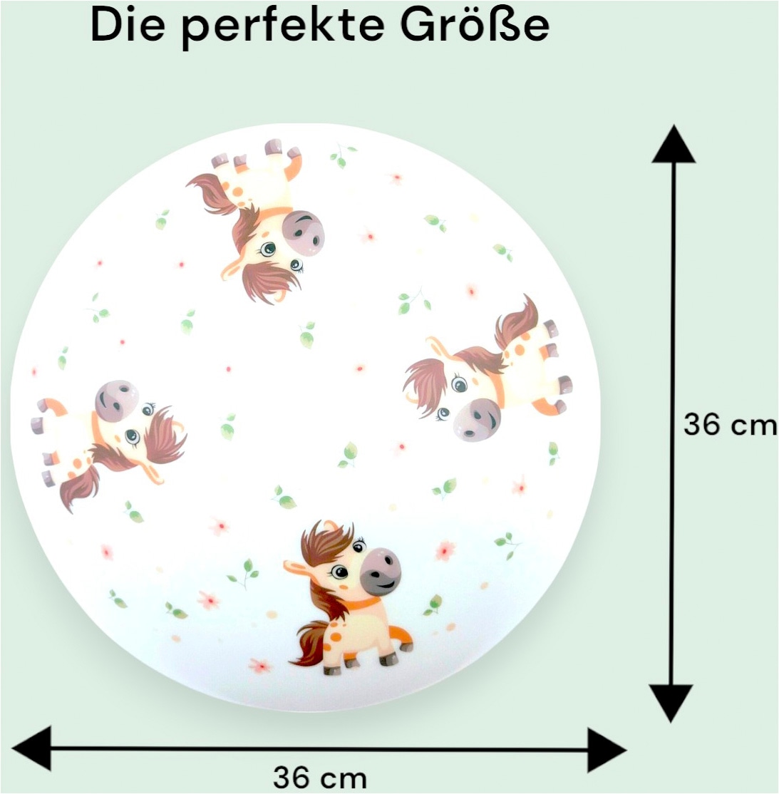 niermann Deckenleuchte »Kinderlampe mit Motiv "Pony Paula", Kinderzimmer« E27 1 Stk. bruchsichere Deckenschale
