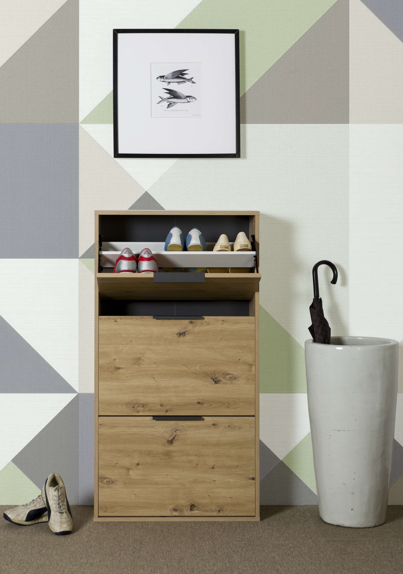 Composad Schuhschrank »Espresso,Schuhschrank, Schuhkipper, mit Klappen«, (1 St.), mit 3 Klappen, Doppelschuhtrommel