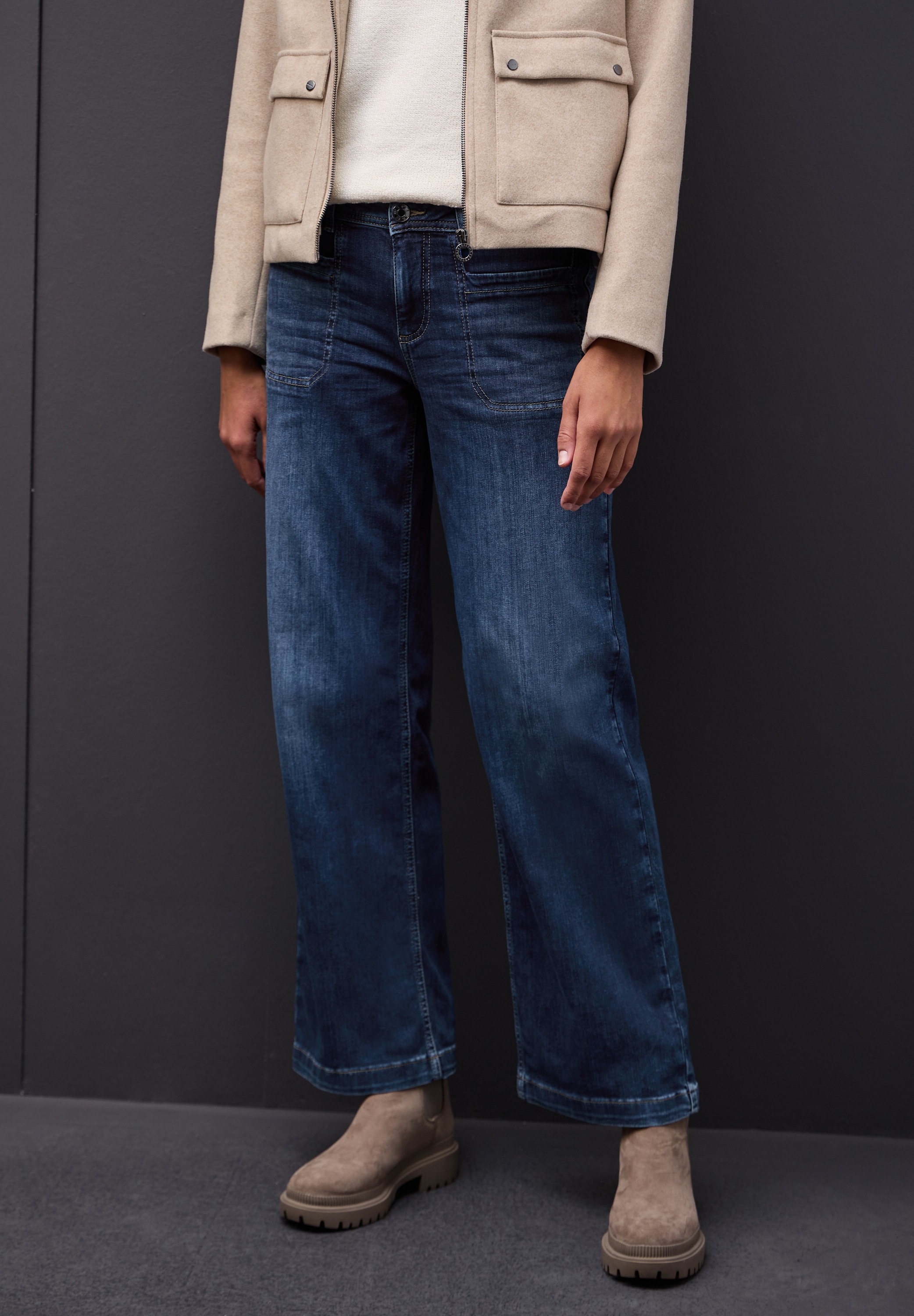 STREET ONE Weite Jeans im Casual-Look und großen Taschen günstig online kaufen