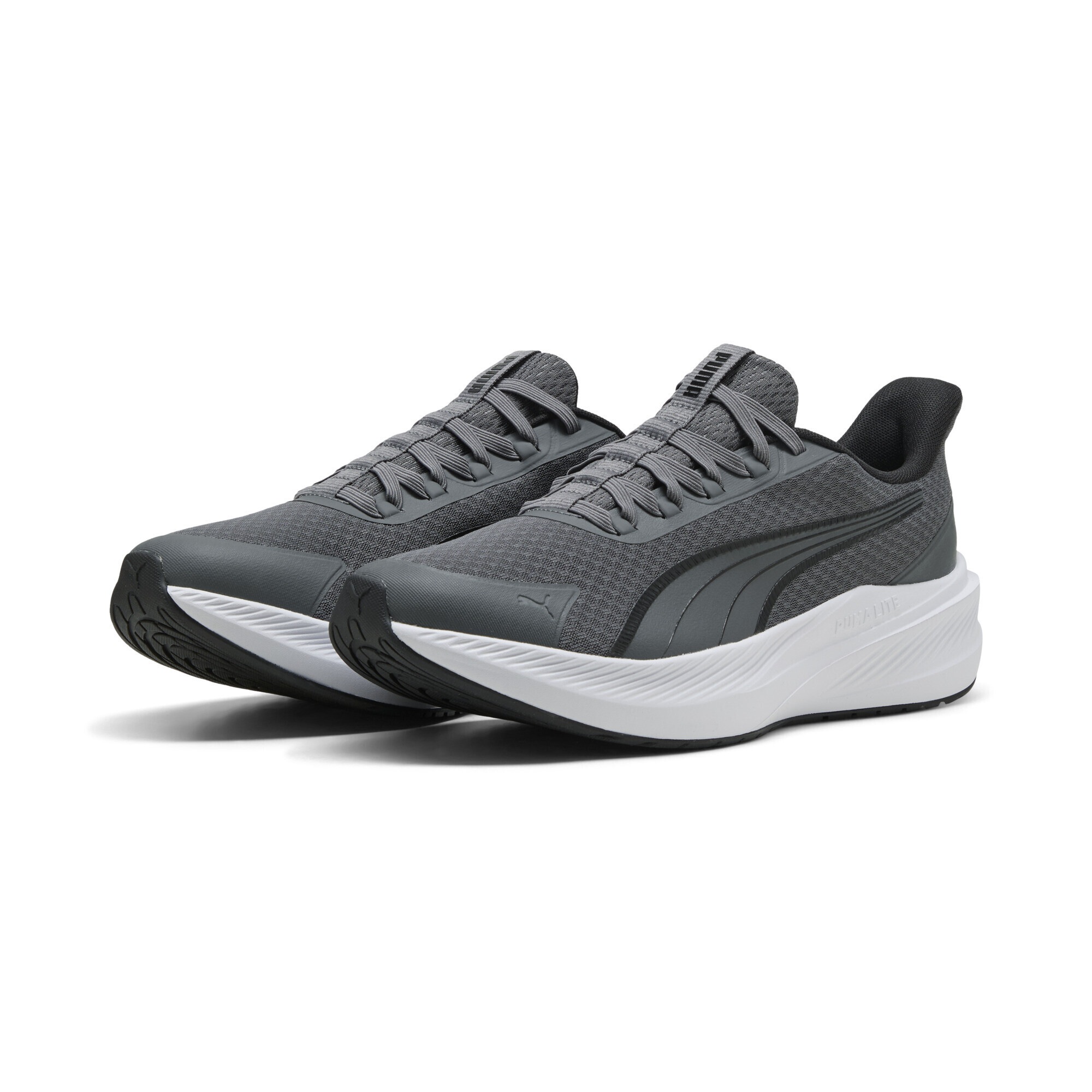 PUMA Trainingsschuh "Dasher Lite SLIPTECH Laufschuhe Erwachsene", Gr. 44,5cool schwarz gray schwarz, weiß, Obermaterial: Textil, Synthetik; Futter: