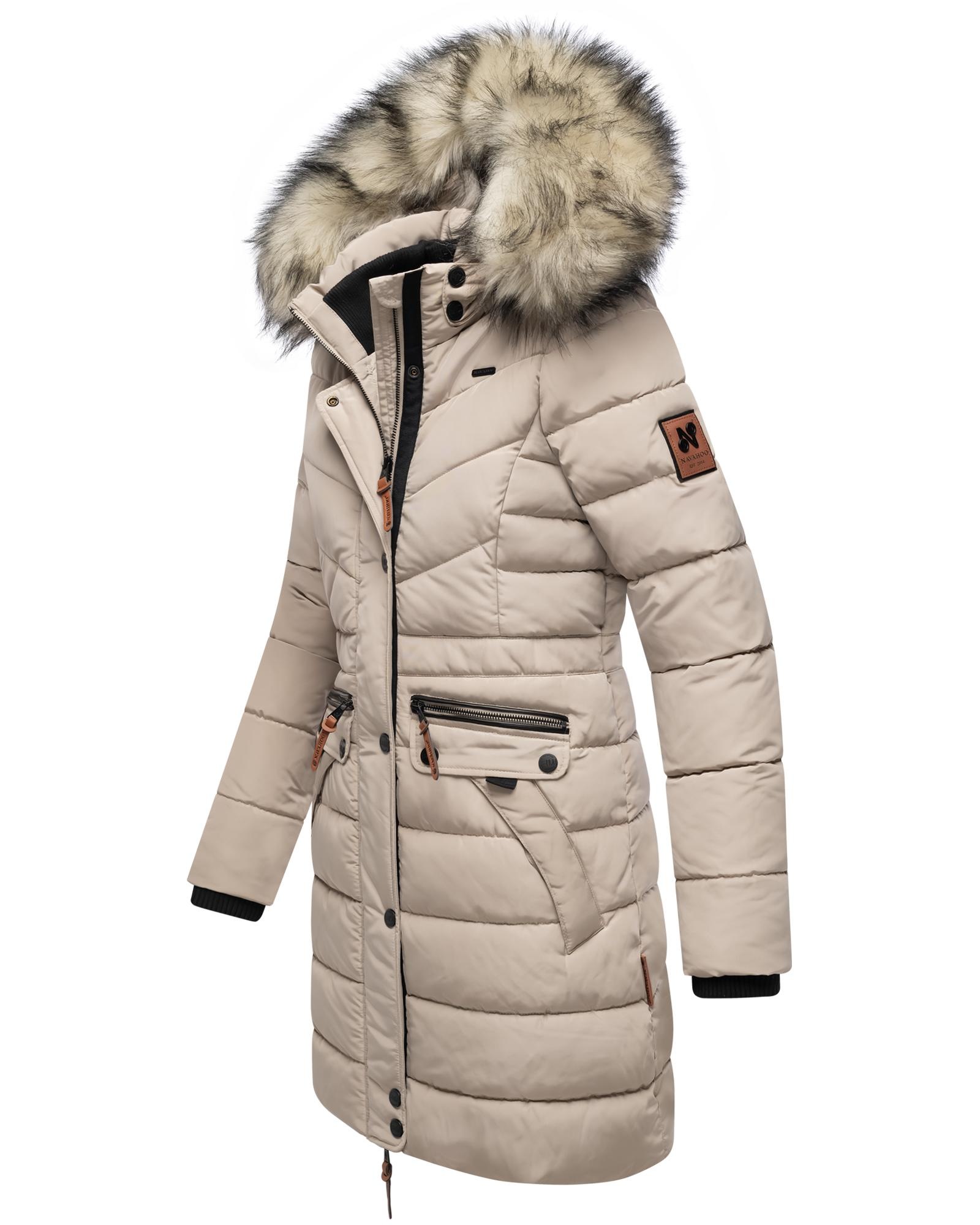 Navahoo Steppmantel »Paula«, stylischer Winter Parka m. edlem Fellimitat