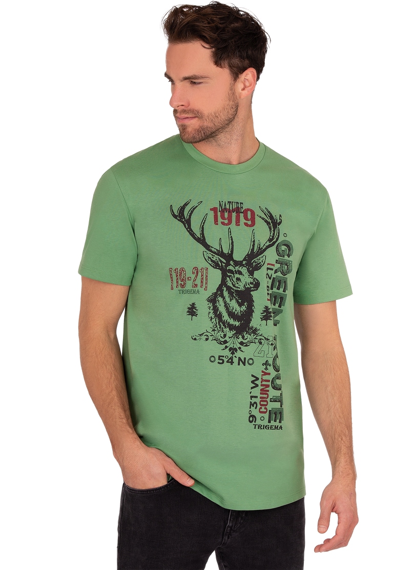 Trigema T-Shirt mit »TRIGEMA | bestellen T-Shirt Öko-Qualität in Hirsch-Motiv« ▷ BAUR